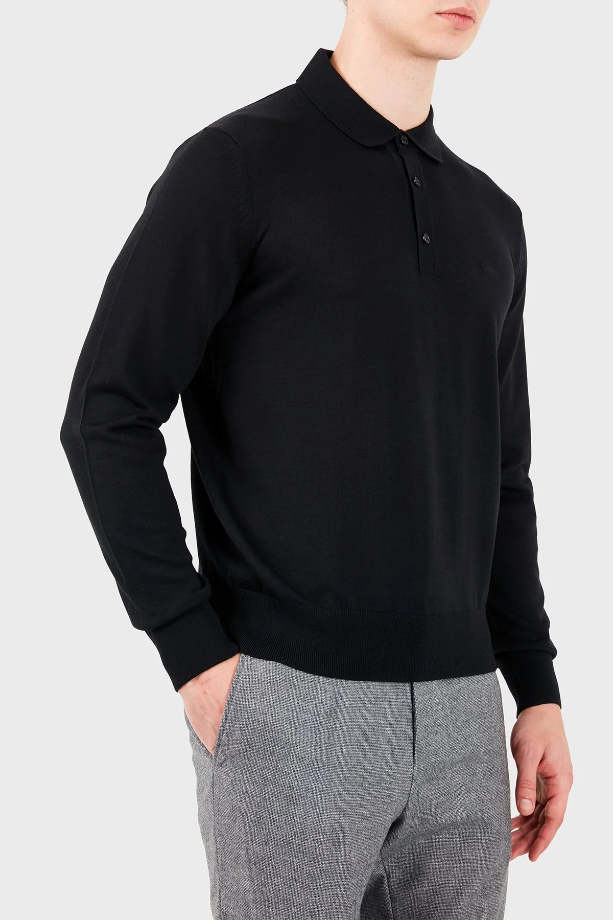 Boss Erkek Polo Yaka Kazak 50571927 001 Siyah - 5
