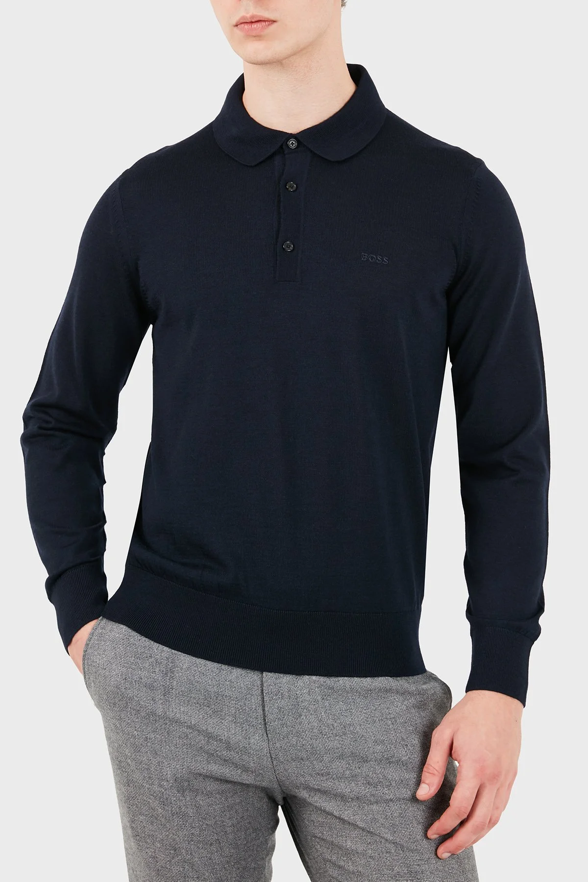 Boss Erkek Polo Yaka Kazak 50571927 404 Lacivert - 1