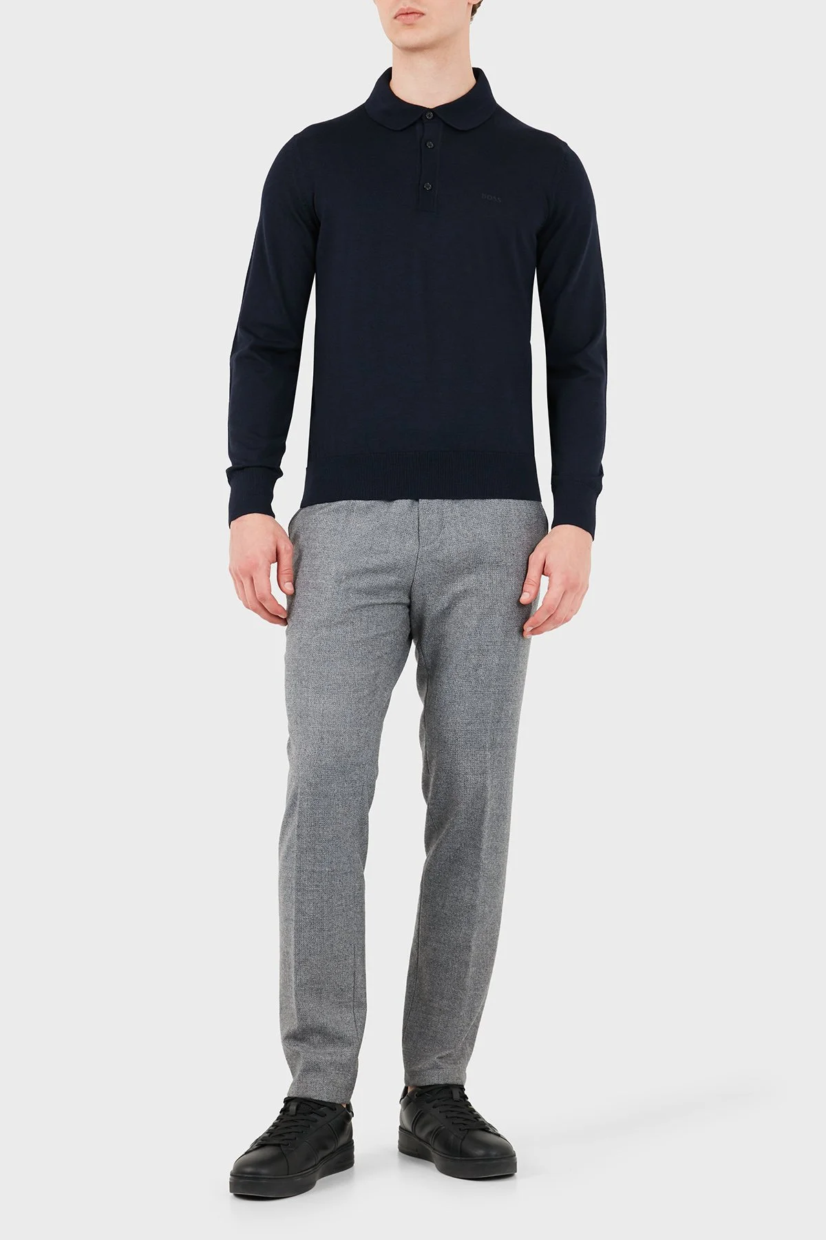 Boss Erkek Polo Yaka Kazak 50571927 404 Lacivert - 2