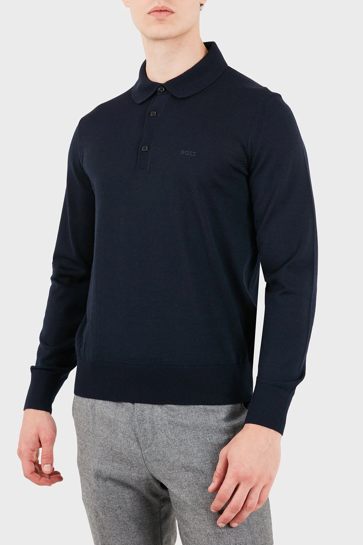 Boss Erkek Polo Yaka Kazak 50571927 404 Lacivert - 4