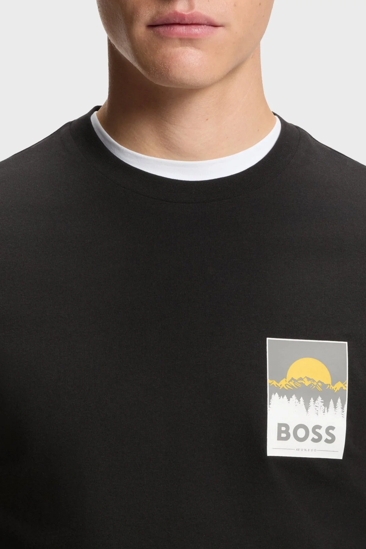 Boss Pamuklu Regular Fit Logolu Bisiklet Yaka Erkek T Shirt 50556023 001 SİYAH - 4