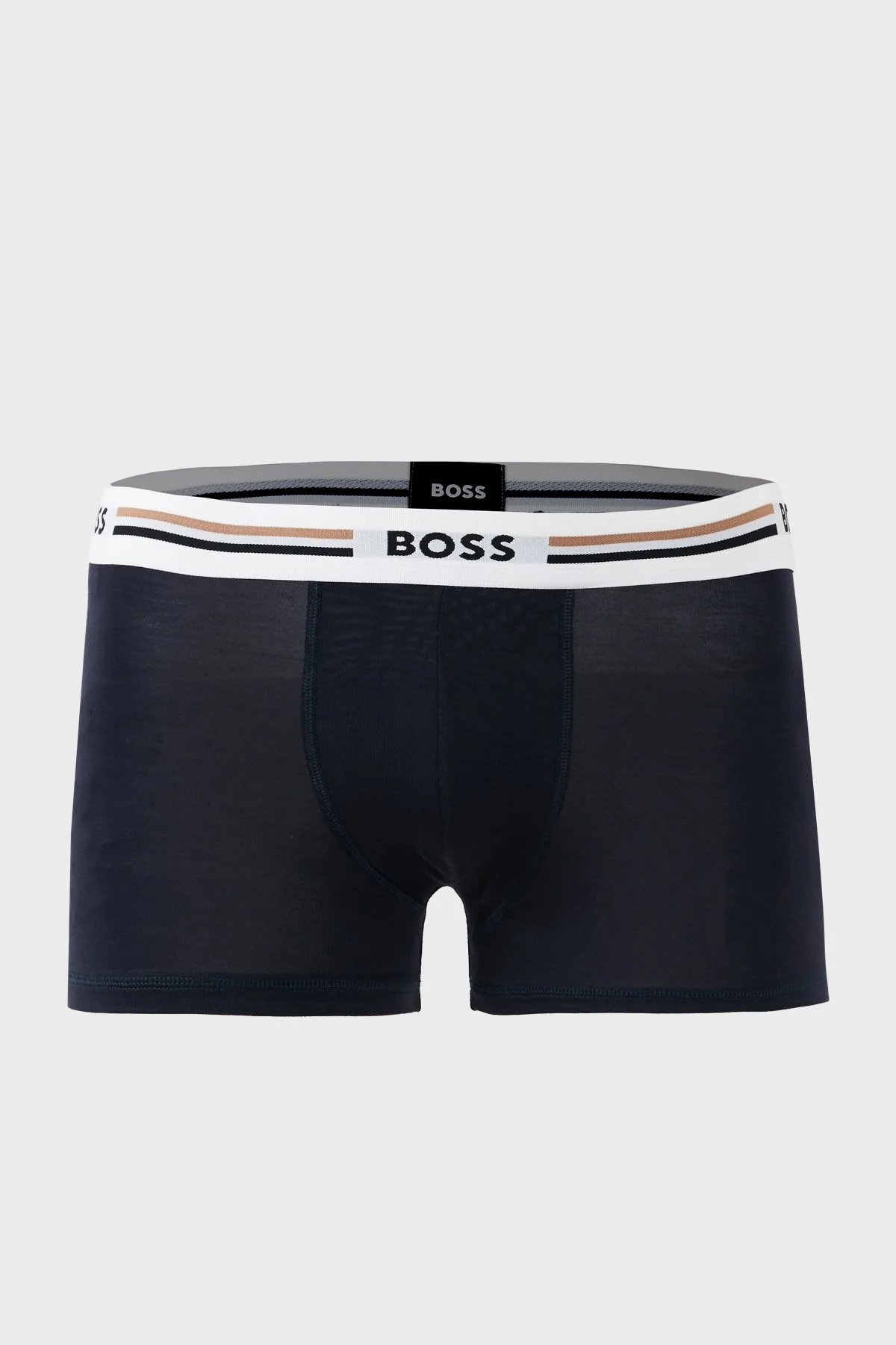 Boss Esnek Bel Bantlı 3 Pack Erkek Boxer 50492200 981 Siyah-Bej-Lacivert - 11