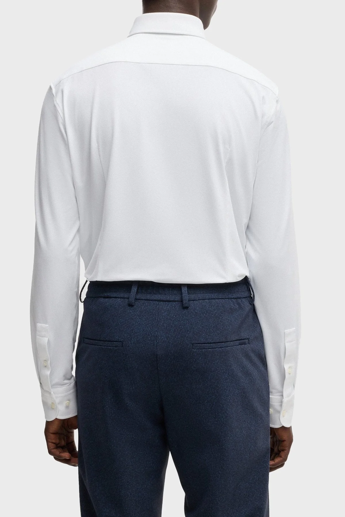 Boss Esnek Jarse Slim Fit Uzun Kol Erkek Gömlek 50533393 100 BEYAZ - 3