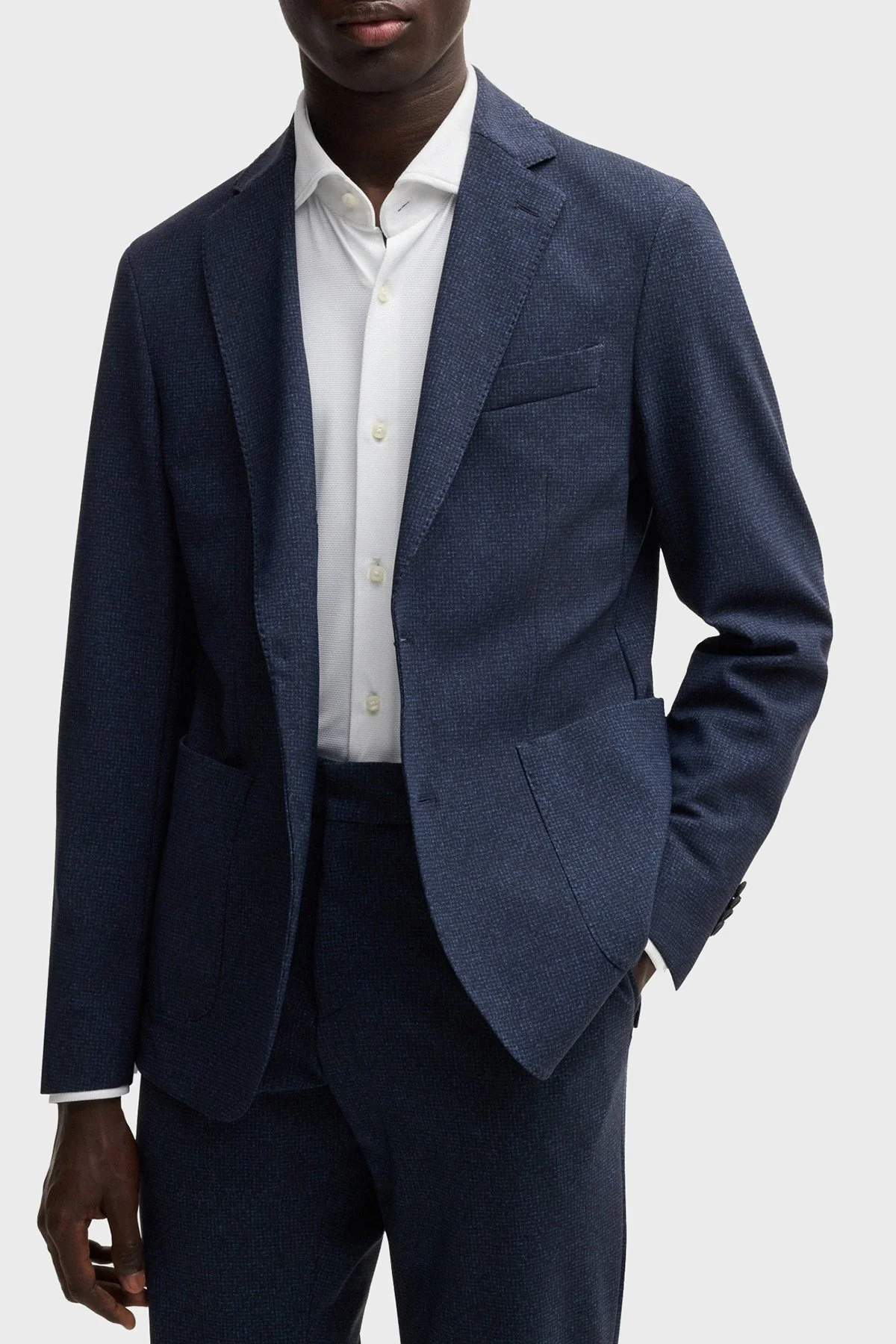 Boss Esnek Jarse Slim Fit Uzun Kol Erkek Gömlek 50533393 100 BEYAZ - 4