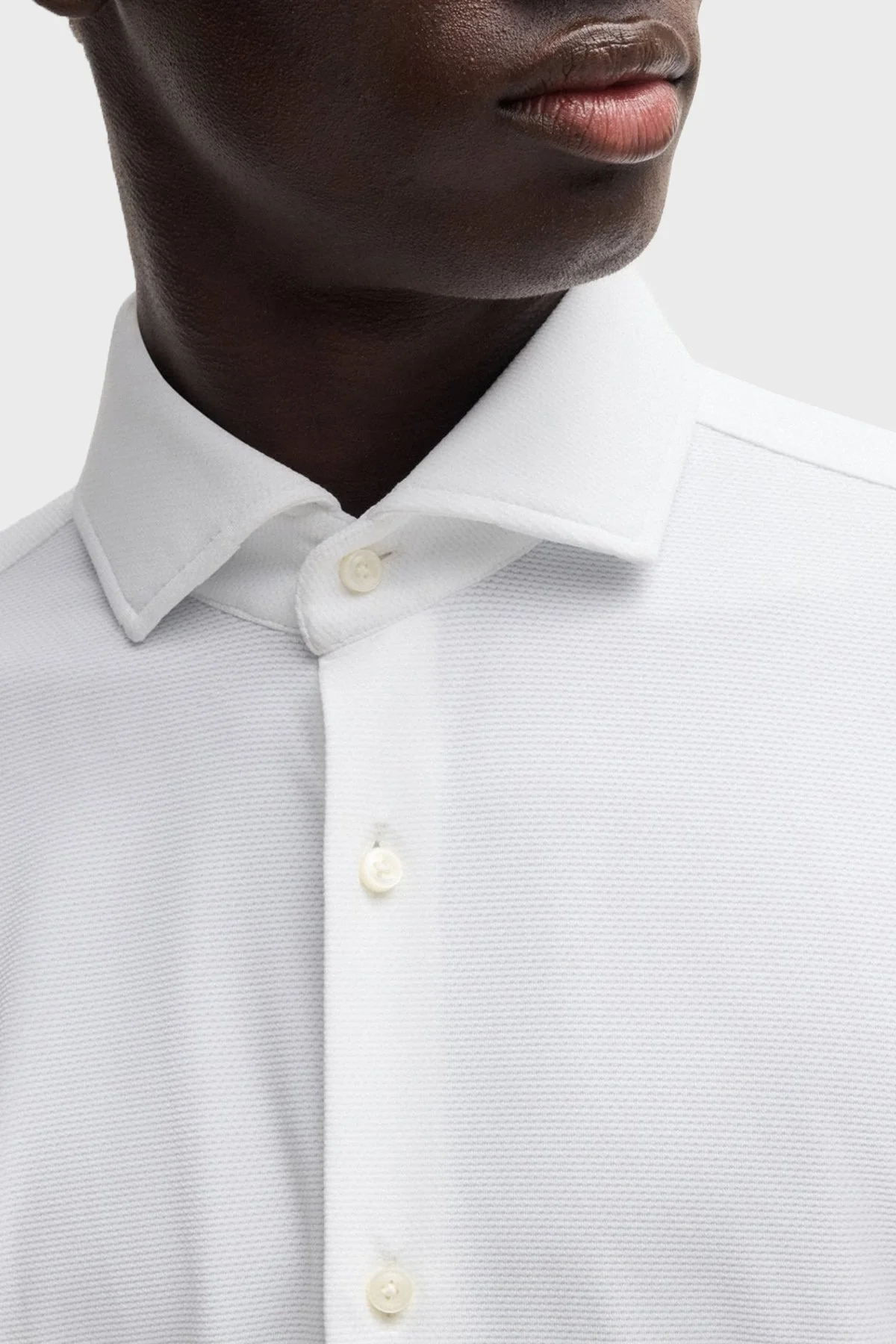 Boss Esnek Jarse Slim Fit Uzun Kol Erkek Gömlek 50533393 100 BEYAZ - 5