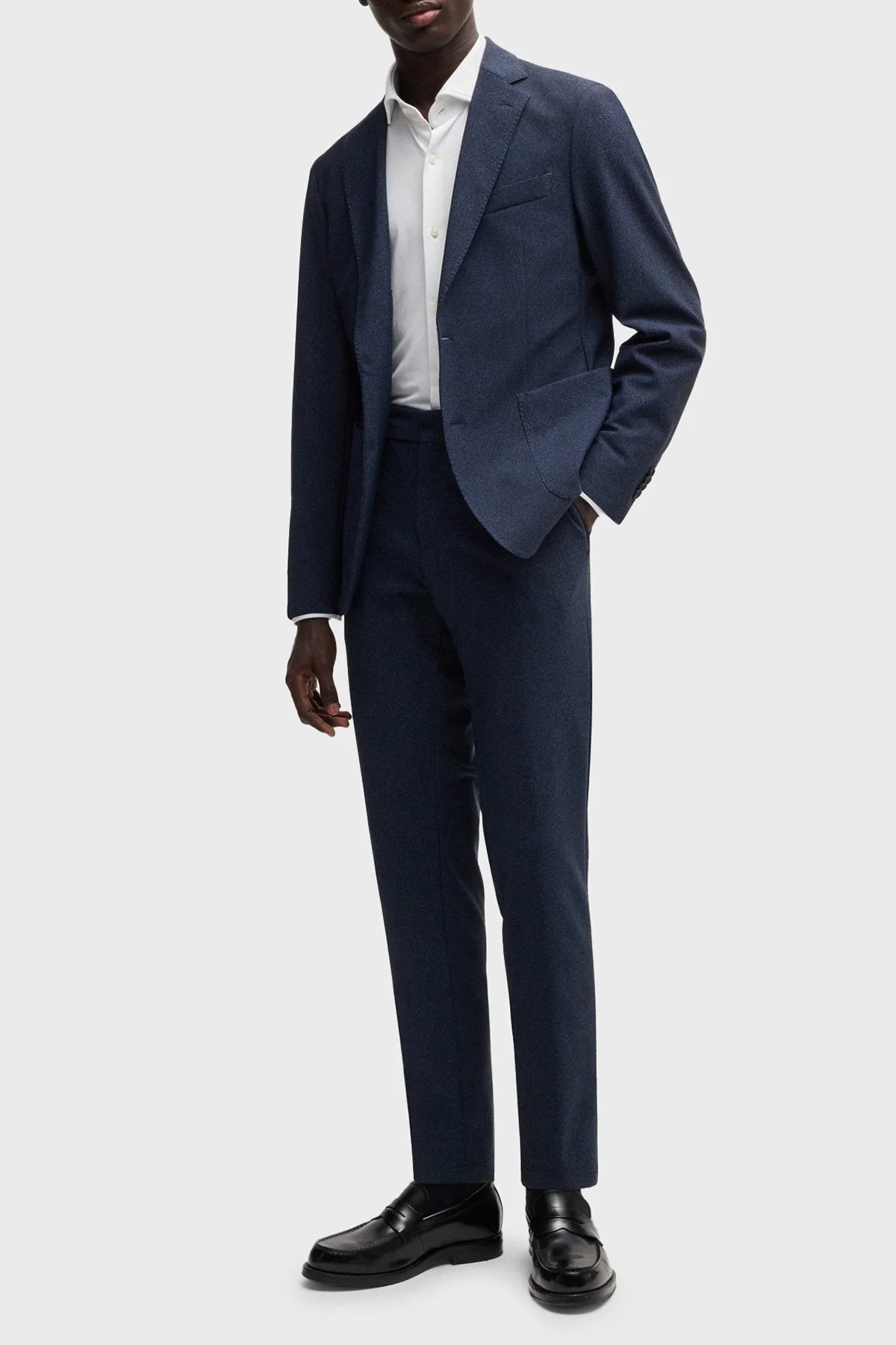 Boss Esnek Jarse Slim Fit Uzun Kol Erkek Gömlek 50533393 100 BEYAZ - 2