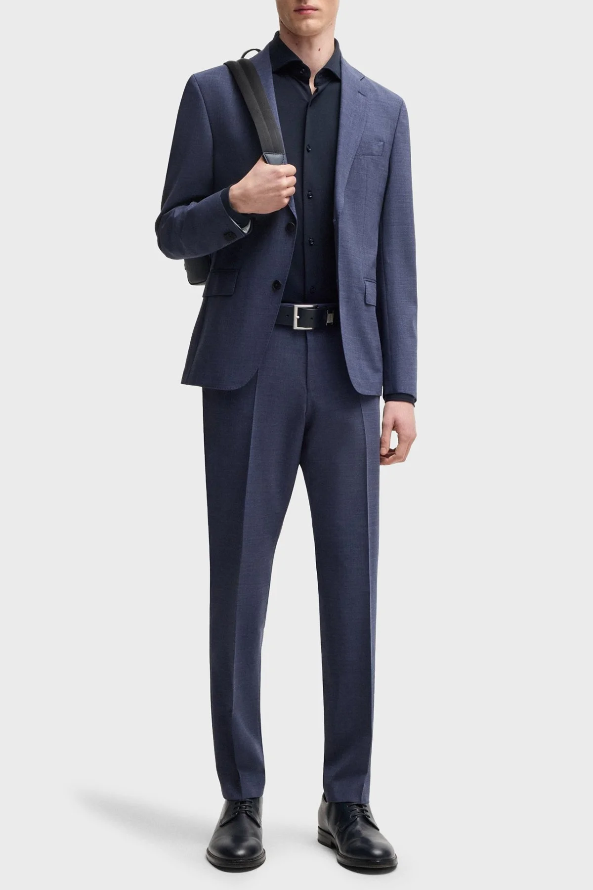 Boss Esnek Jarse Slim Fit Uzun Kol Erkek Gömlek 50533393 404 LACİVERT - 2