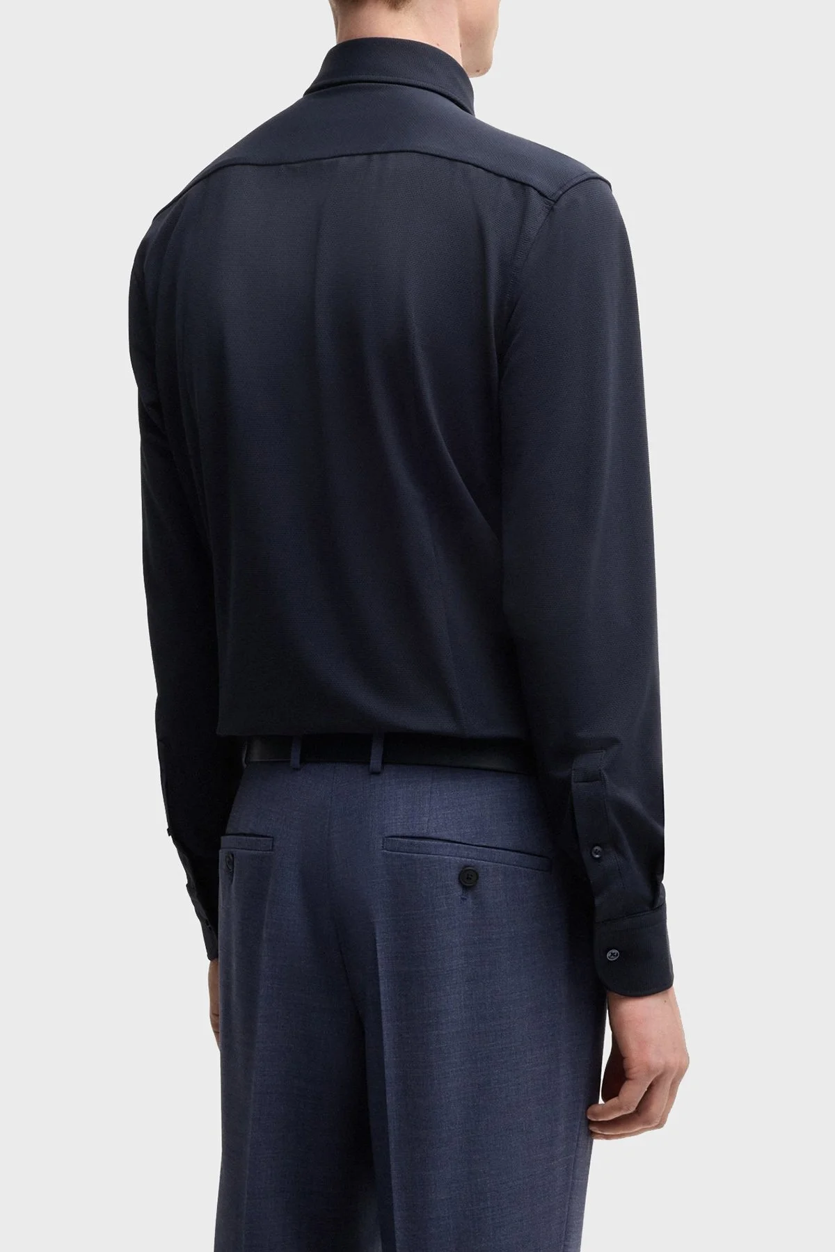 Boss Esnek Jarse Slim Fit Uzun Kol Erkek Gömlek 50533393 404 LACİVERT - 3