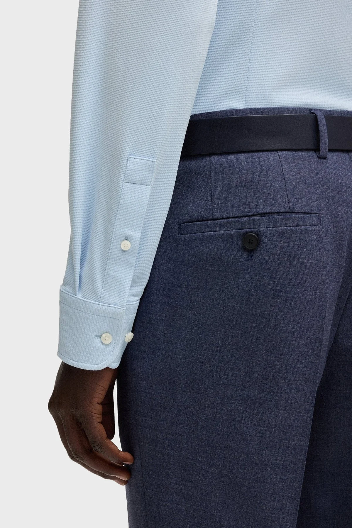 Boss Esnek Jarse Slim Fit Uzun Kol Erkek Gömlek 50533393 450 AÇIK MAVİ - 11