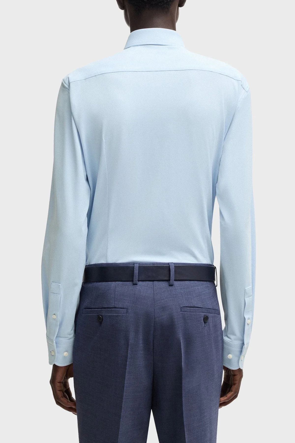 Boss Esnek Jarse Slim Fit Uzun Kol Erkek Gömlek 50533393 450 AÇIK MAVİ - 3