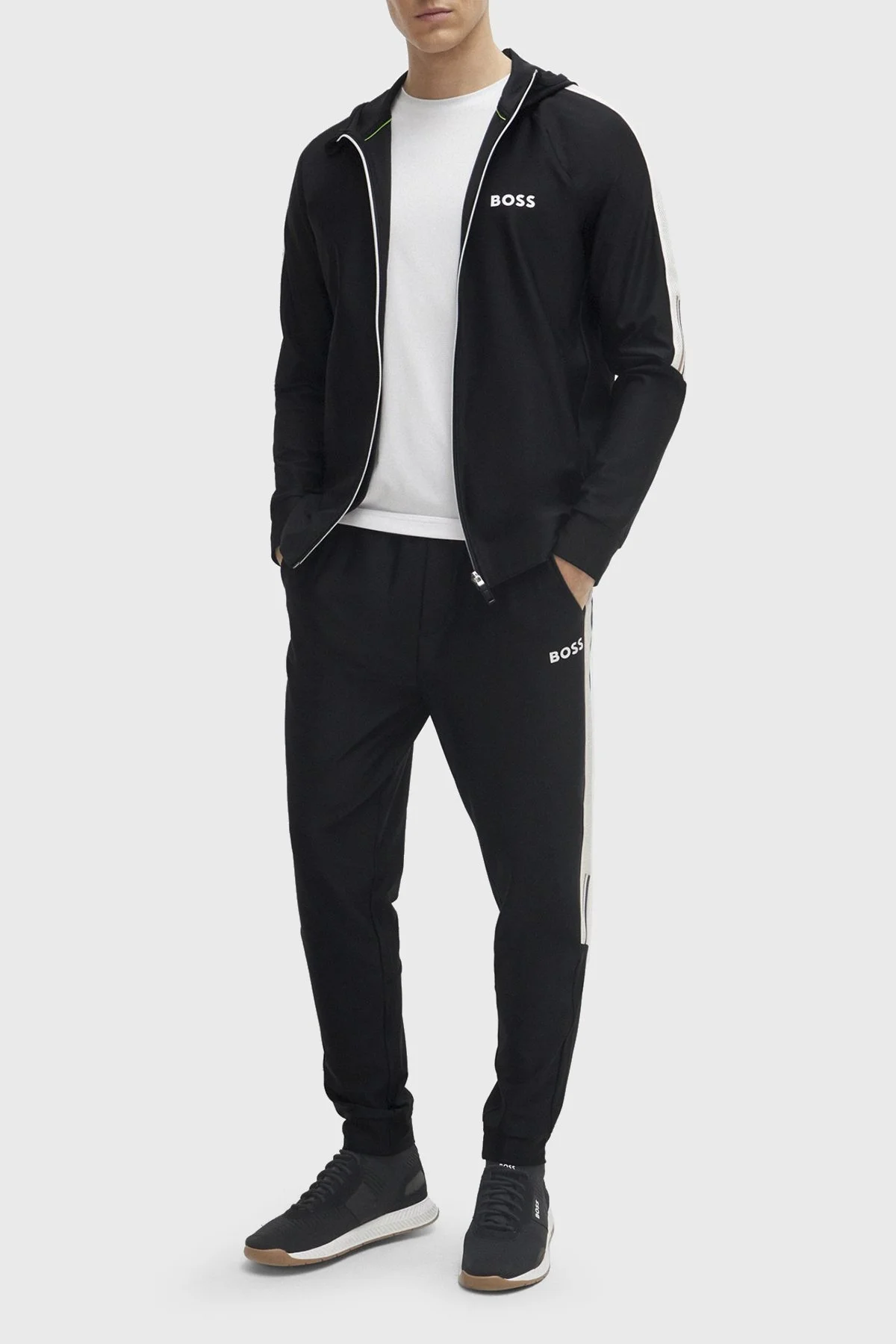 Boss Fermuarlı Kapüşonlu Cepli Regular Fit Erkek Sweat 50506162 001 SİYAH - 2