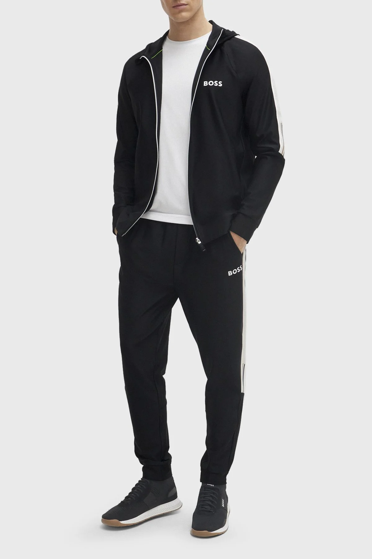 Boss Fermuarlı Kapüşonlu Cepli Regular Fit Erkek Sweat 50506162 001 SİYAH - 2