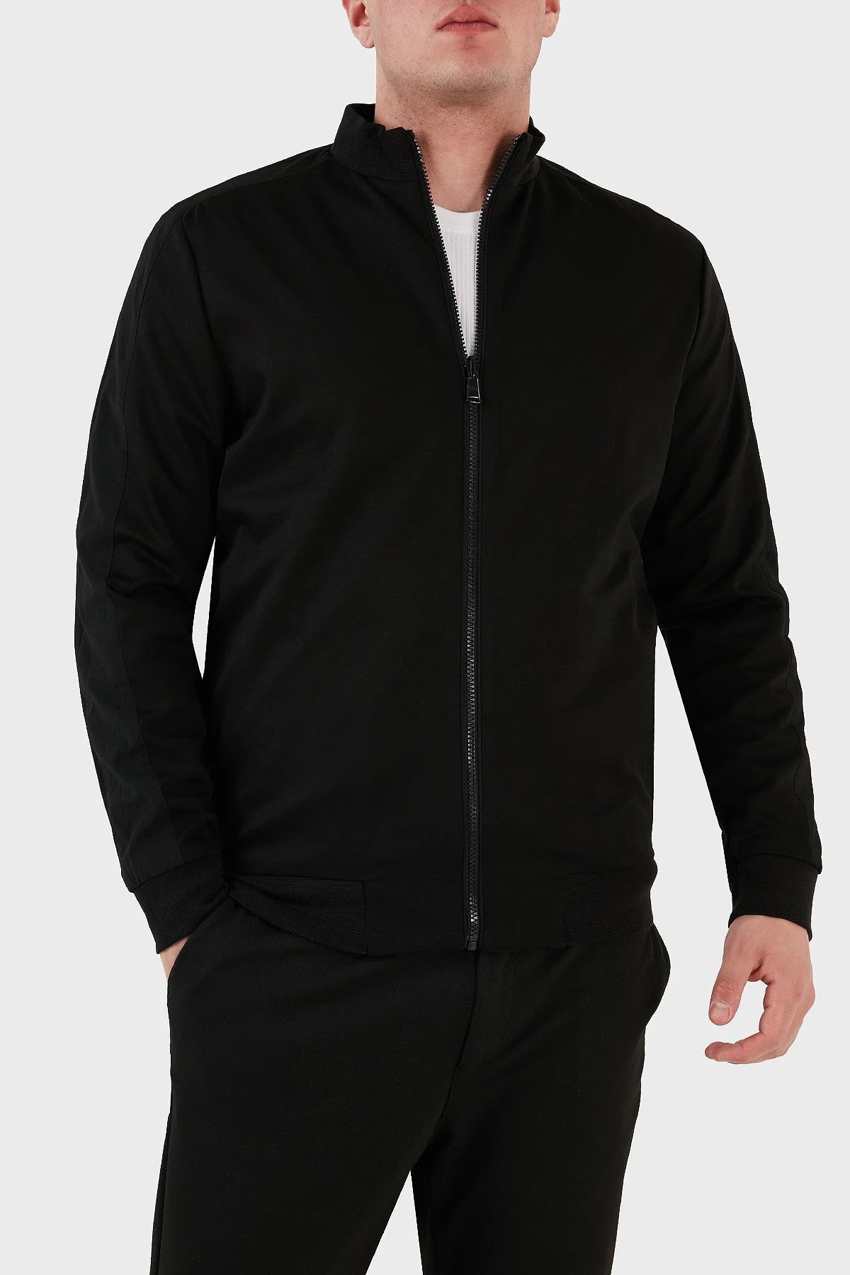 Boss Fermuarlı Pamuklu Regular Fit Dik Yaka Erkek Sweat 50486267 001 SİYAH - 1