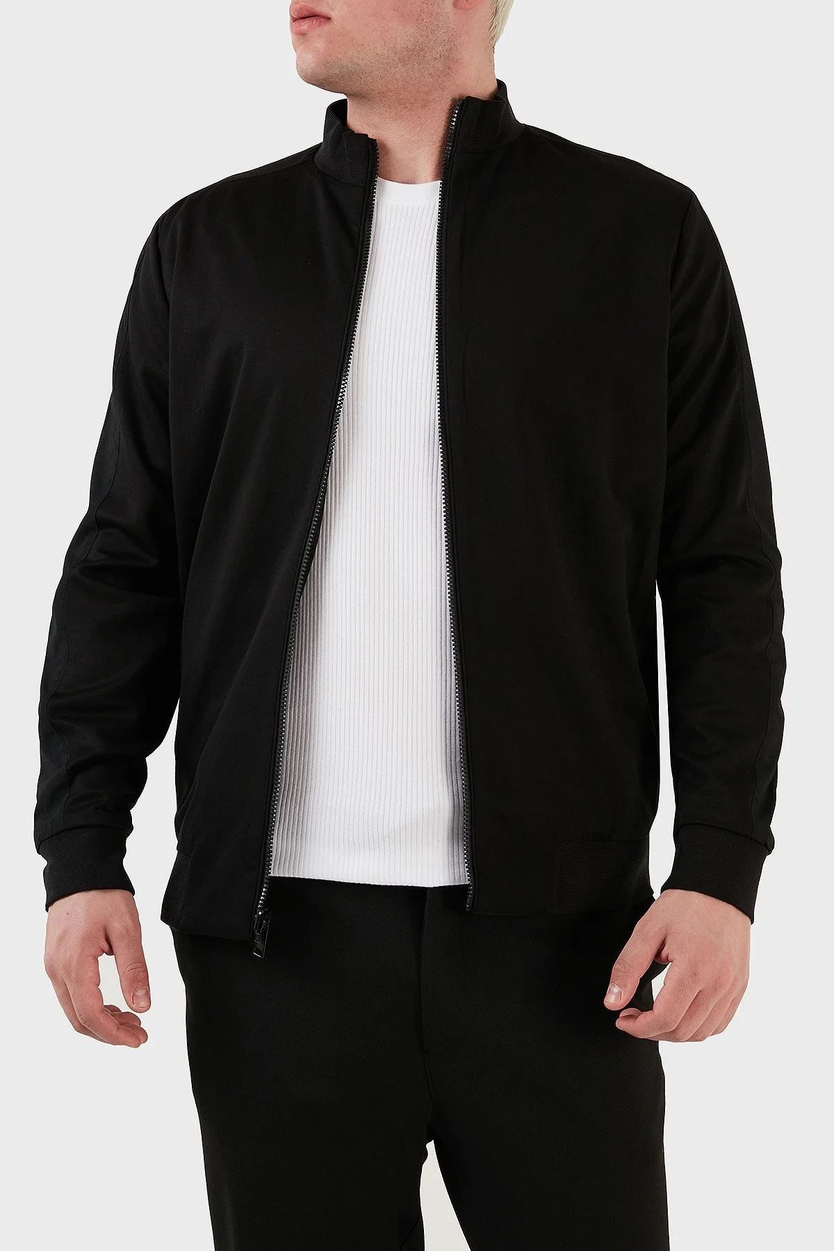 Boss Fermuarlı Pamuklu Regular Fit Dik Yaka Erkek Sweat 50486267 001 SİYAH - 2