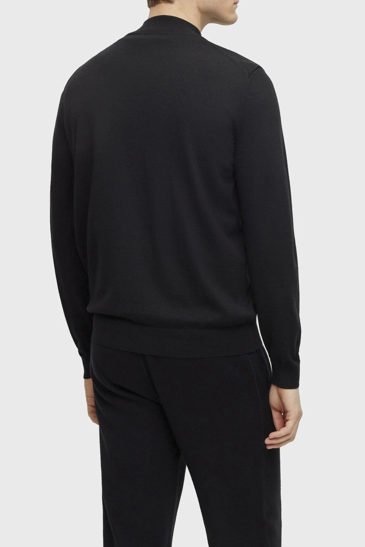 Boss Fermuarlı Regular Fit % 100 Yün Erkek Hırka 50476347 001 SİYAH - 4