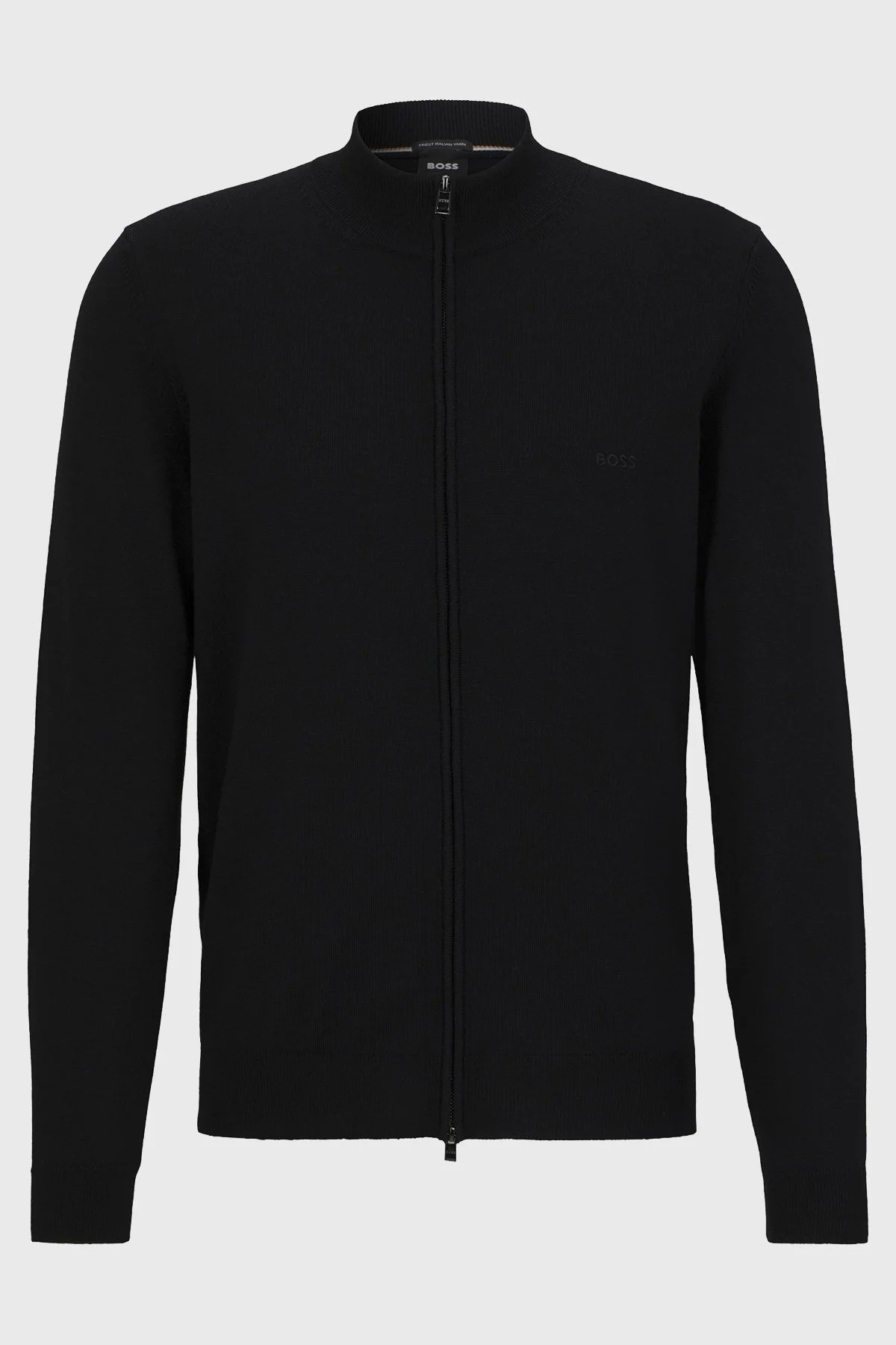 Boss Fermuarlı Regular Fit % 100 Yün Erkek Hırka 50476347 001 SİYAH - 10