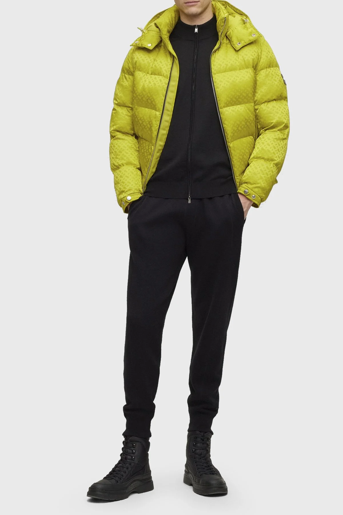 Boss Fermuarlı Regular Fit % 100 Yün Erkek Hırka 50476347 001 SİYAH - 2