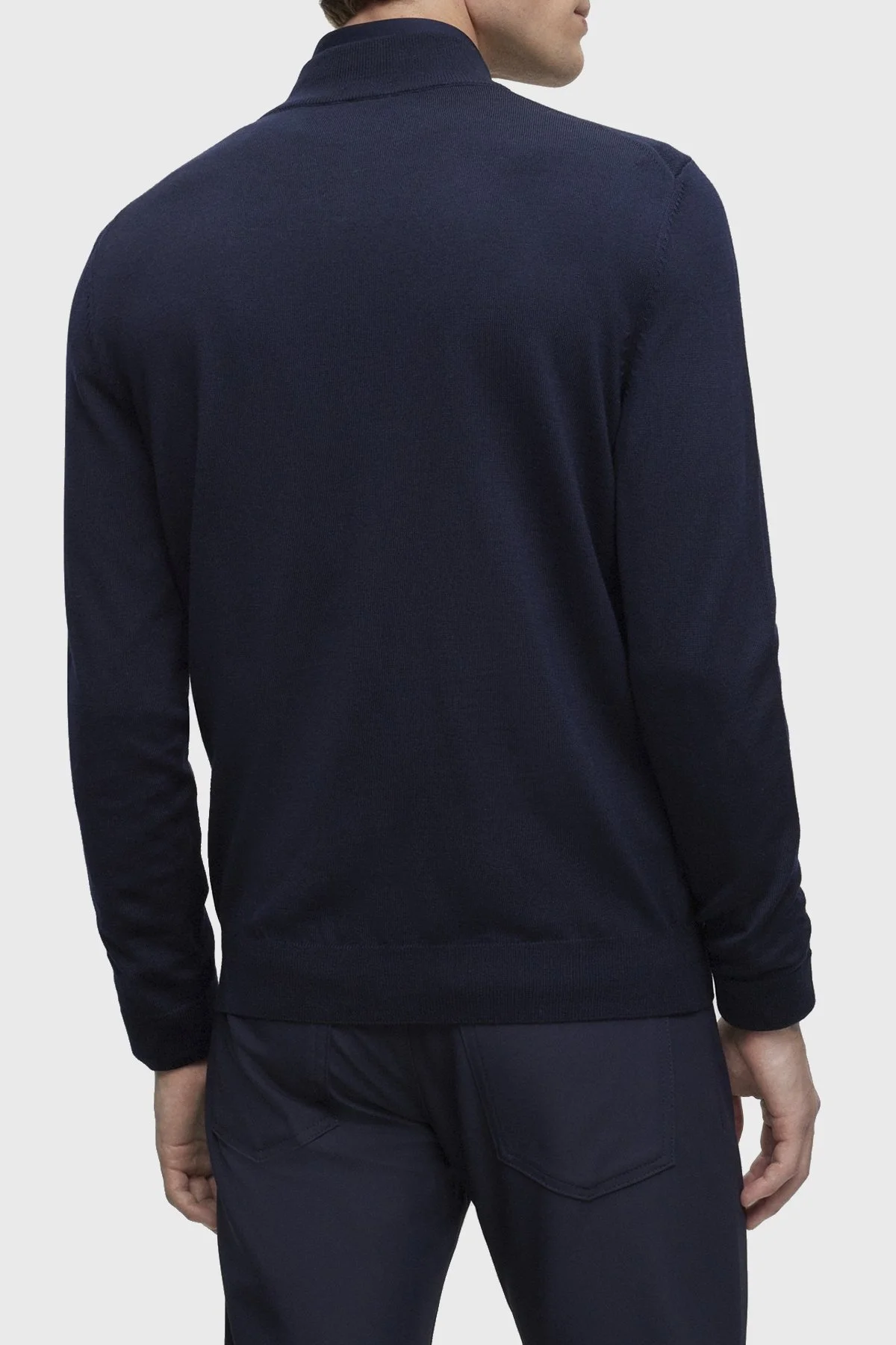 Boss Fermuarlı Regular Fit % 100 Yün Erkek Hırka 50476347 404 LACİVERT - 4