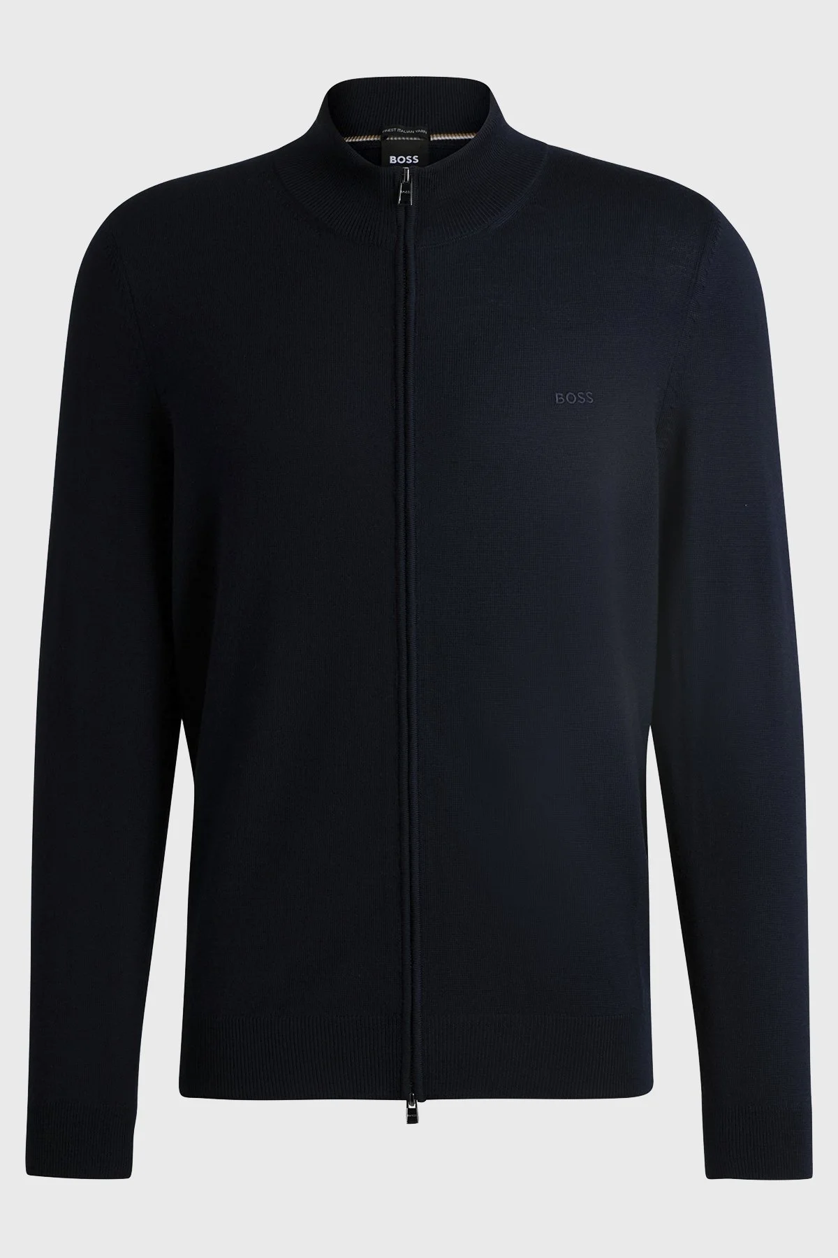 Boss Fermuarlı Regular Fit % 100 Yün Erkek Hırka 50476347 404 LACİVERT - 5