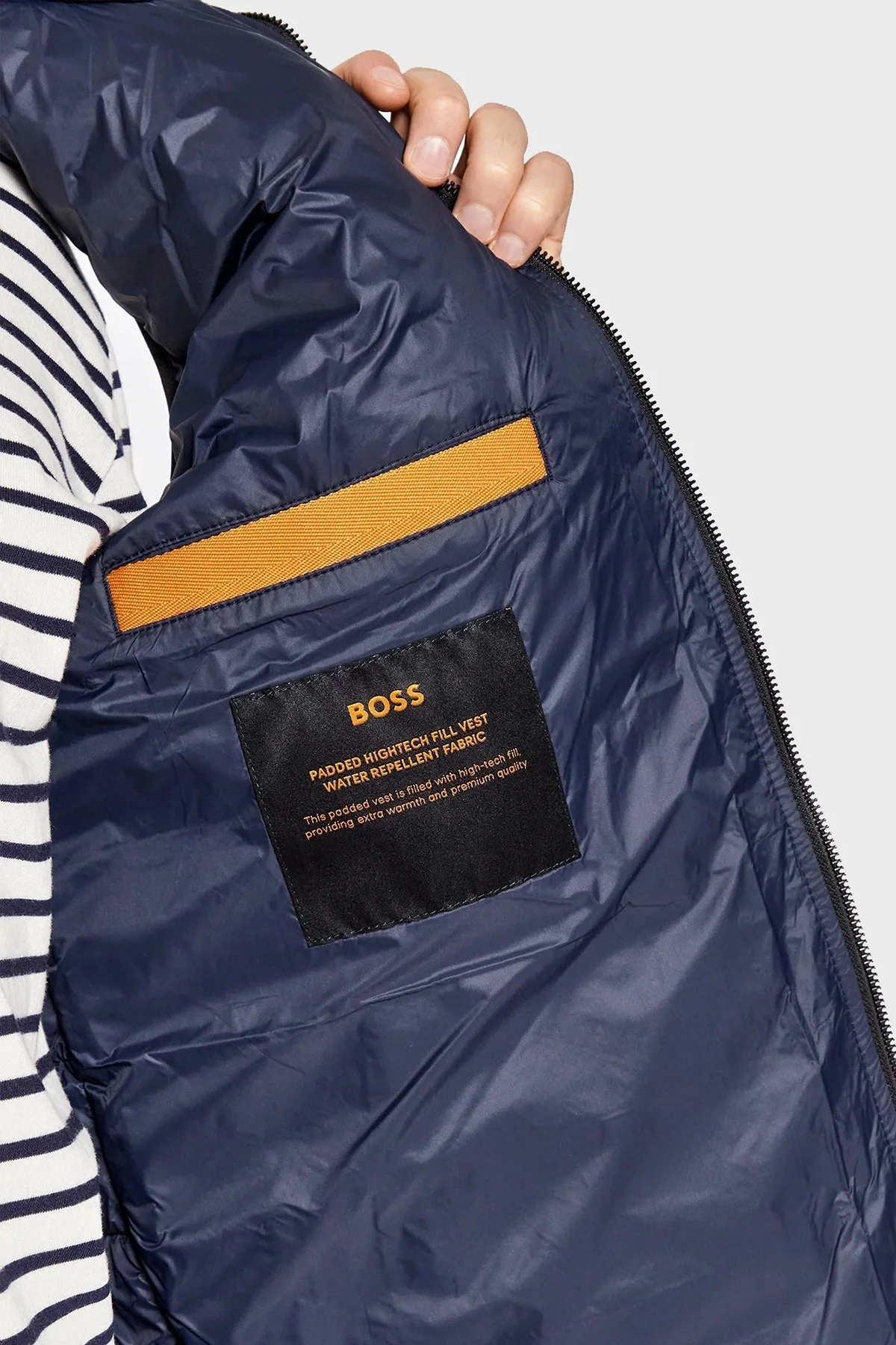 Boss Fermuarlı Regular Fit Dik Yaka Erkek Yelek 50472861 404 LACİVERT - 5