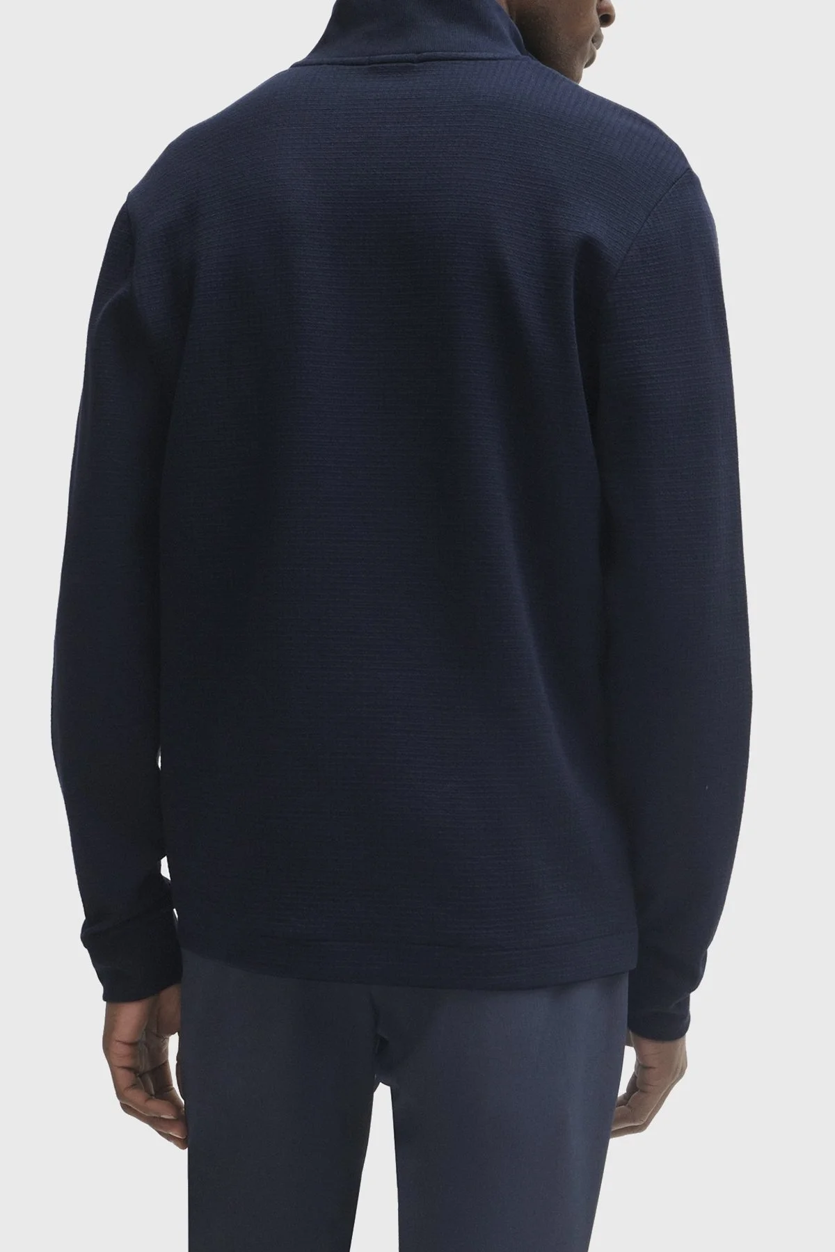 Boss Fermuarlı Yaka Pamuklu Slim Fit Erkek Sweat 50507989 404 LACİVERT - 4