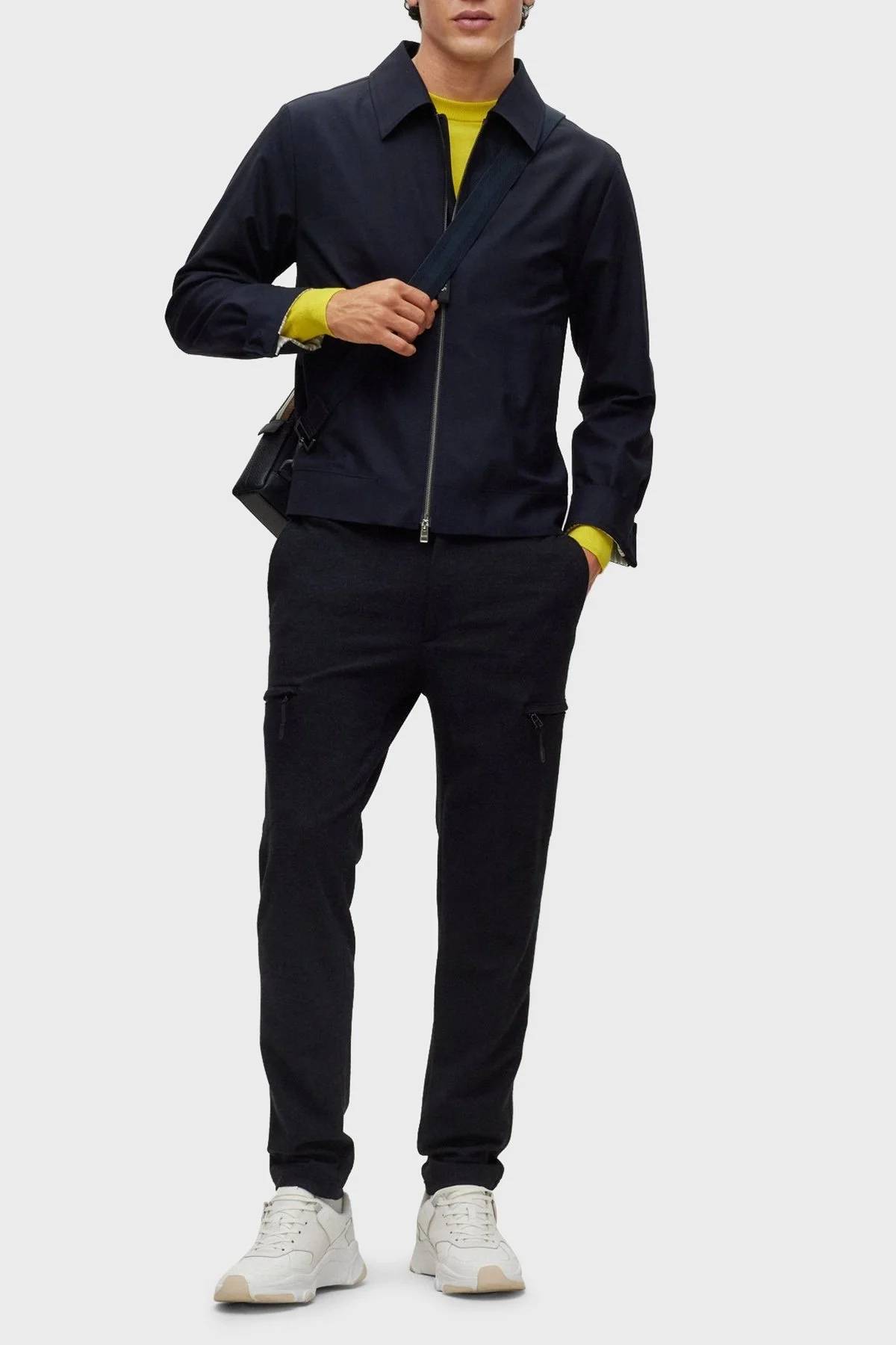 Boss Fermuarlı Yünlü Slim Fit Erkek Ceket 50490125 404 LACİVERT - 9