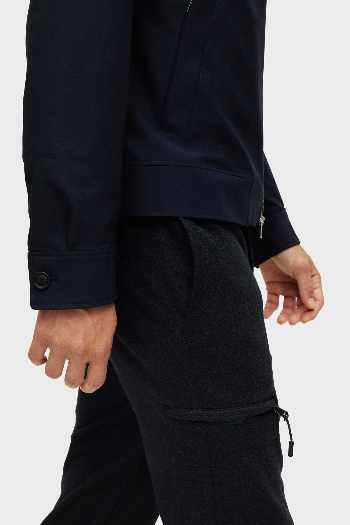 Boss Fermuarlı Yünlü Slim Fit Erkek Ceket 50490125 404 LACİVERT - 11