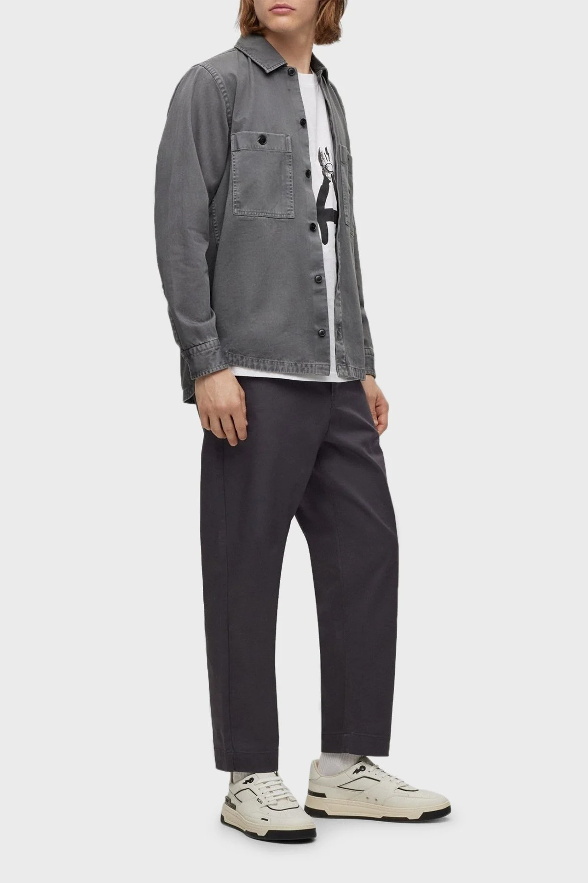 Boss File Detaylı Deri Spor 50498892 120 Erkek Ayakkabı 50498892 120 BEYAZ - 2