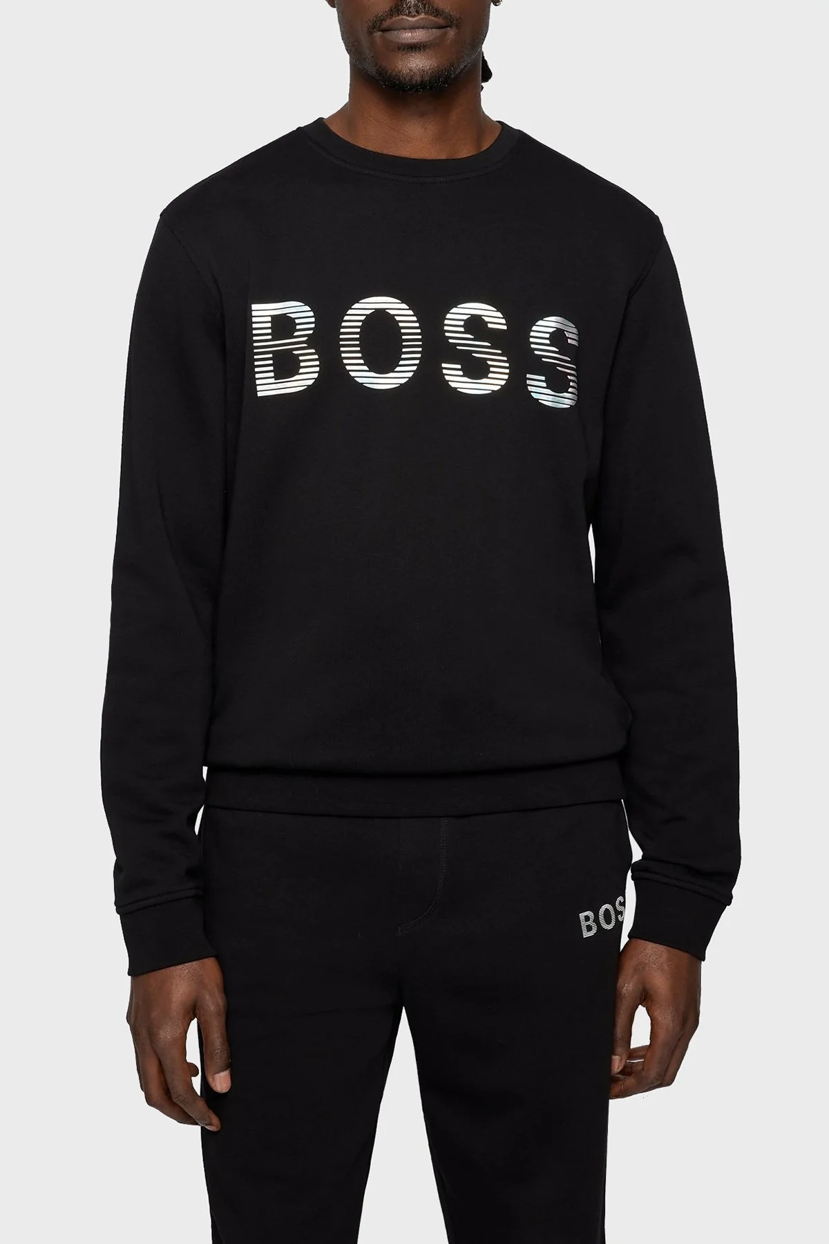 Boss Fransız Havlu Pamuklu Relaxed Fit Bisiklet Yaka Erkek Sweat S 50472235 001 SİYAH - 1