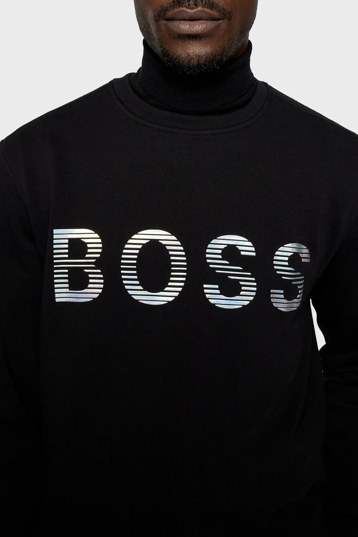 Boss Fransız Havlu Pamuklu Relaxed Fit Bisiklet Yaka Erkek Sweat S 50472235 001 SİYAH - 4