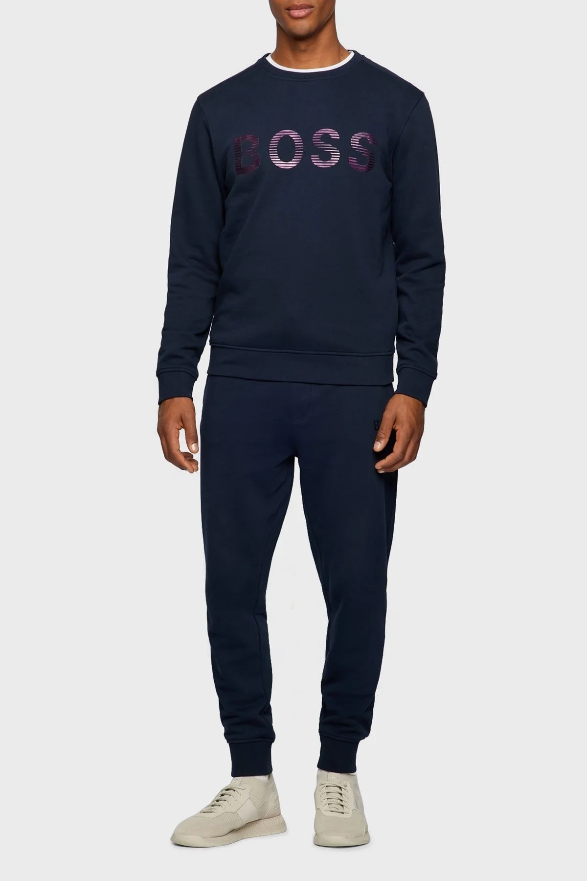 Boss Fransız Havlu Pamuklu Relaxed Fit Bisiklet Yaka Erkek Sweat S 50472235 404 LACİVERT - 2