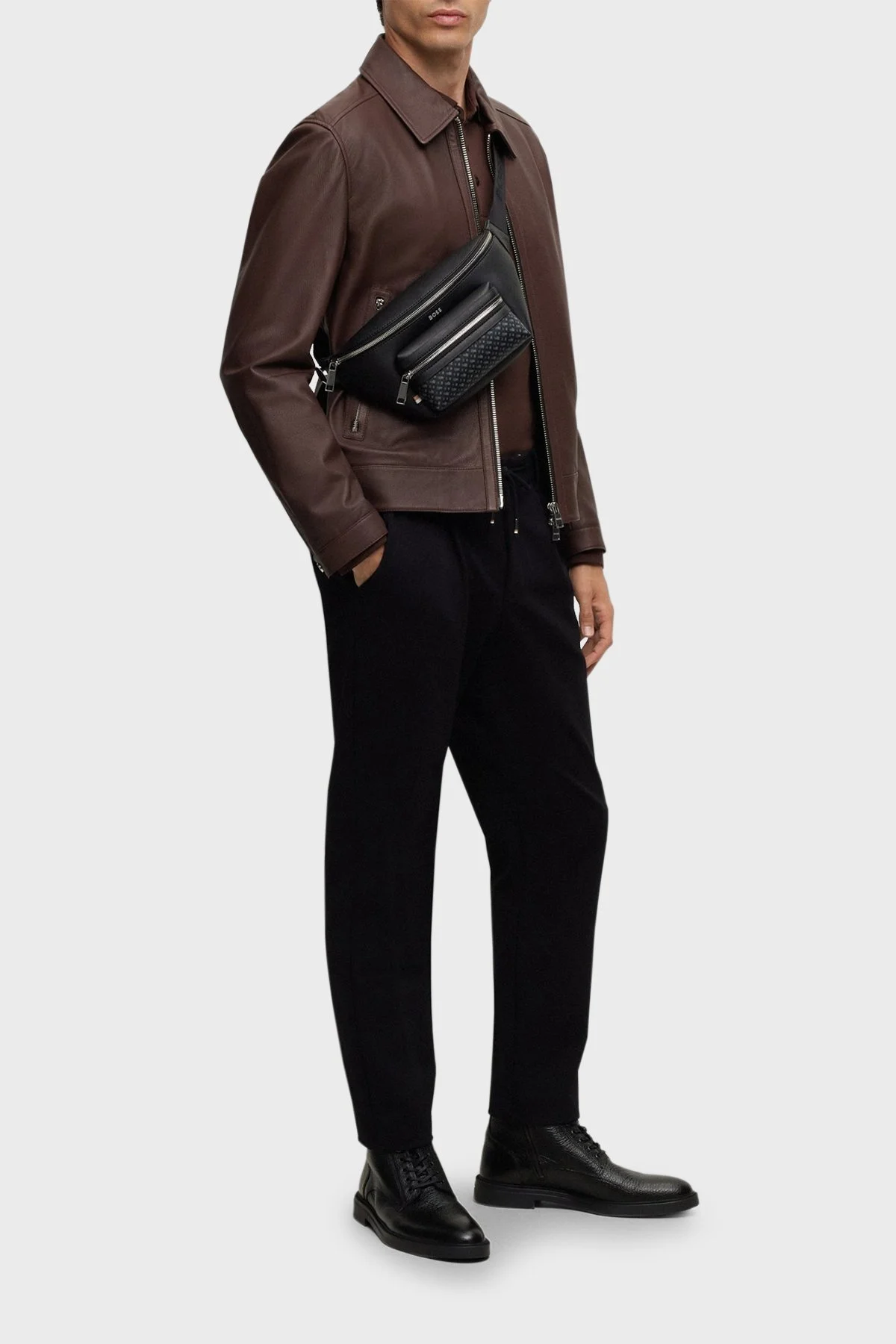 Boss Hakiki Deri Fermuarlı Erkek Bot 50503302 001 SİYAH - 2