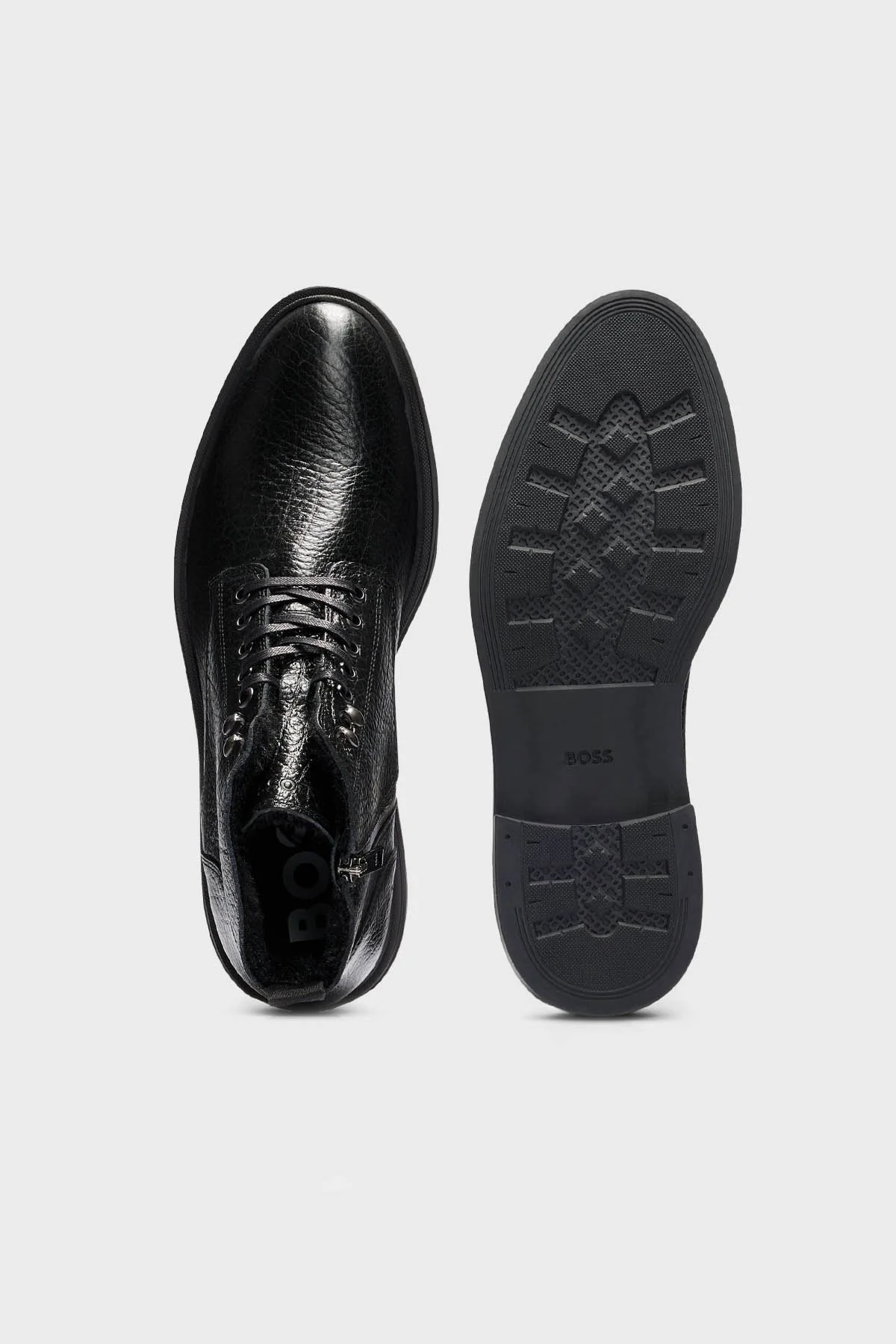Boss Hakiki Deri Fermuarlı Erkek Bot 50503302 001 SİYAH - 4