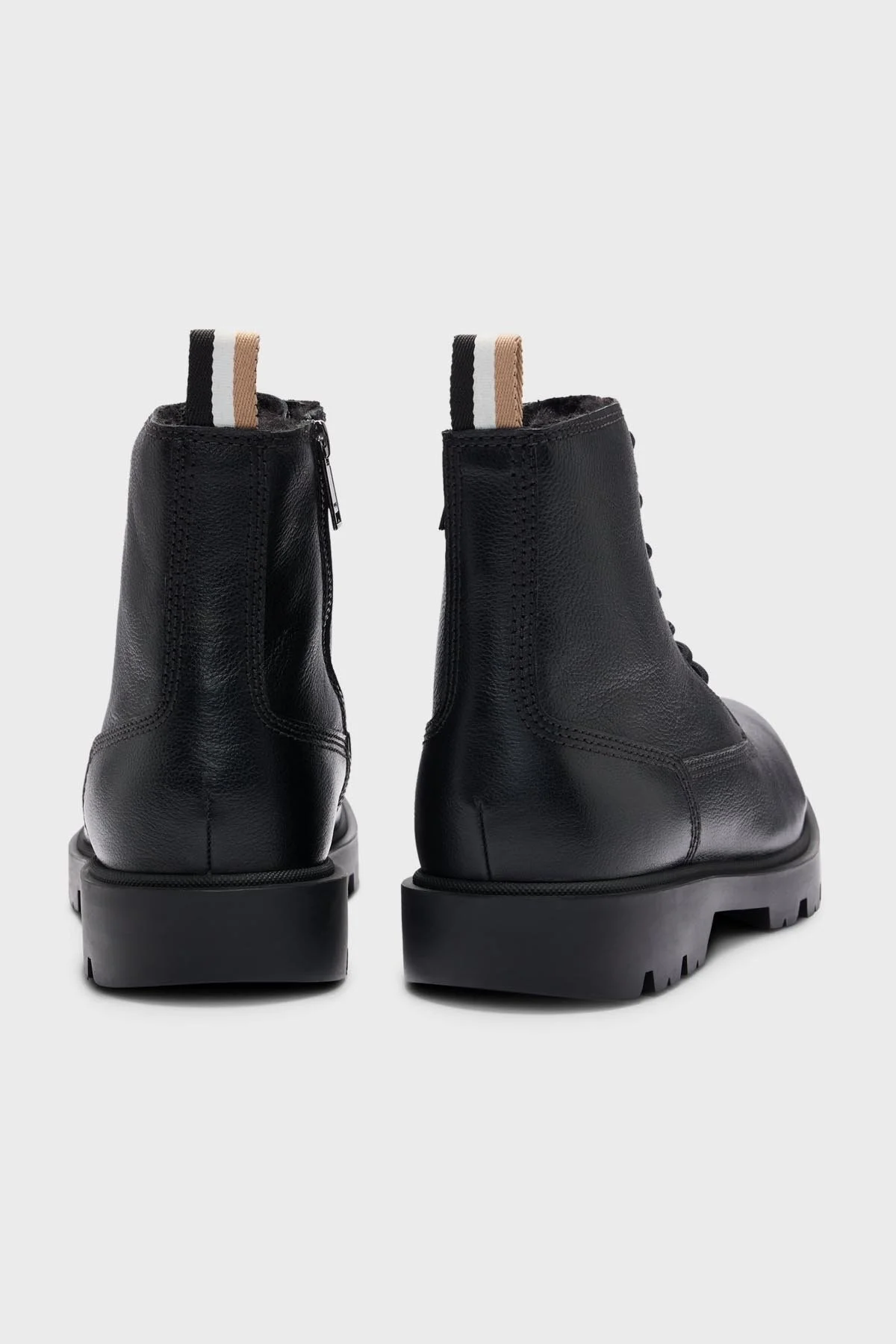 Boss Hakiki Deri Fermuarlı Yarım Erkek Bot 50503557 001 SİYAH - 5