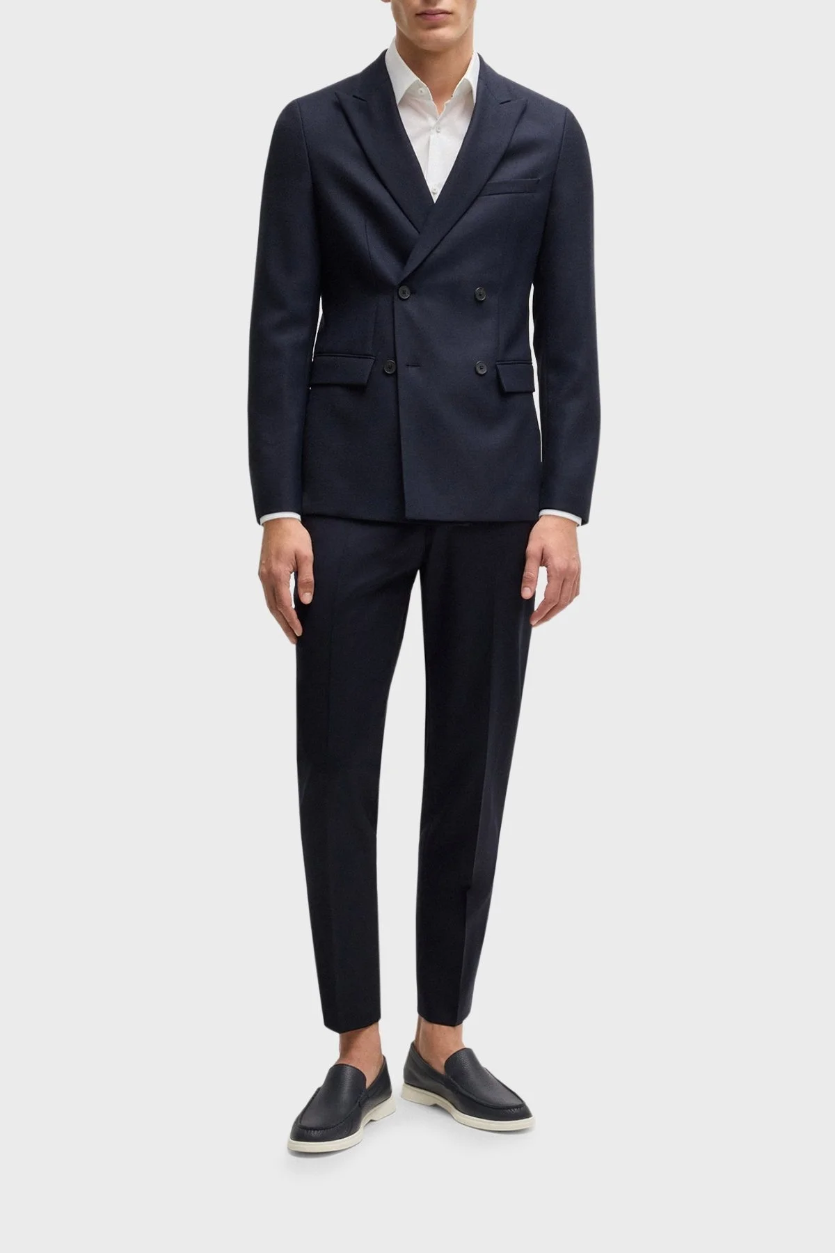 Boss Hakiki Deri Loafer Erkek Ayakkabı 50536173 401 LACİVERT - 2