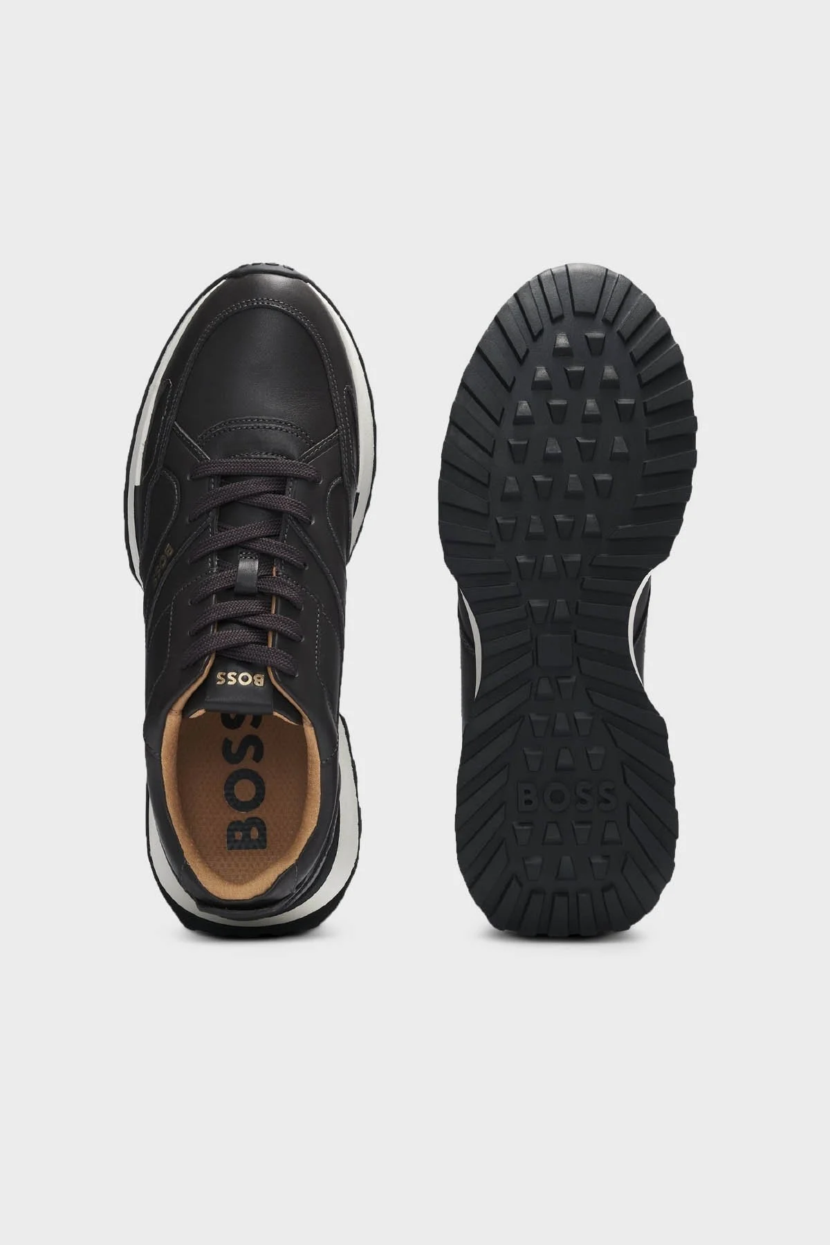 Boss Hakiki Deri Logolu Kalın Tabanlı Erkek Ayakkabı 50536486 021 ANTRASİT - 3