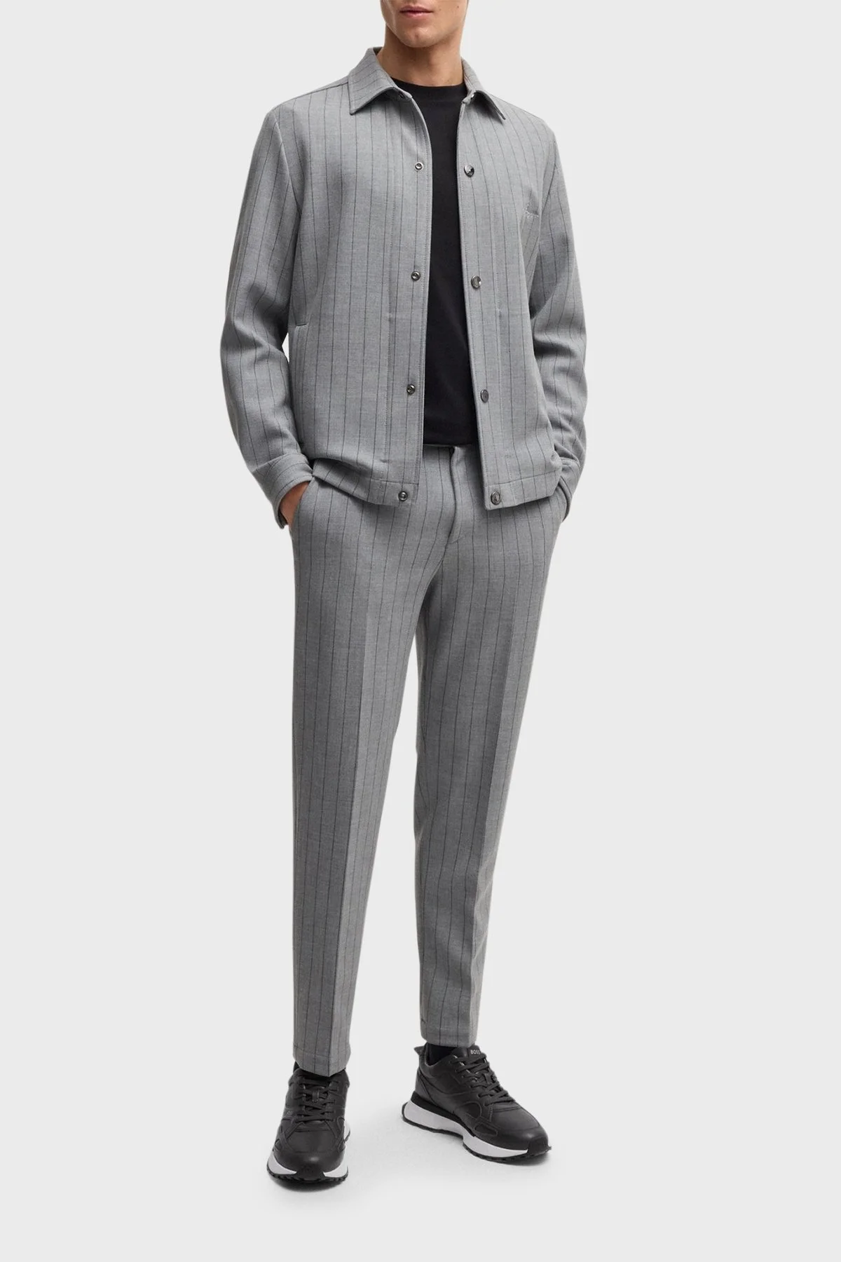 Boss Hakiki Deri Logolu Kalın Tabanlı Erkek Ayakkabı 50536486 021 ANTRASİT - 6