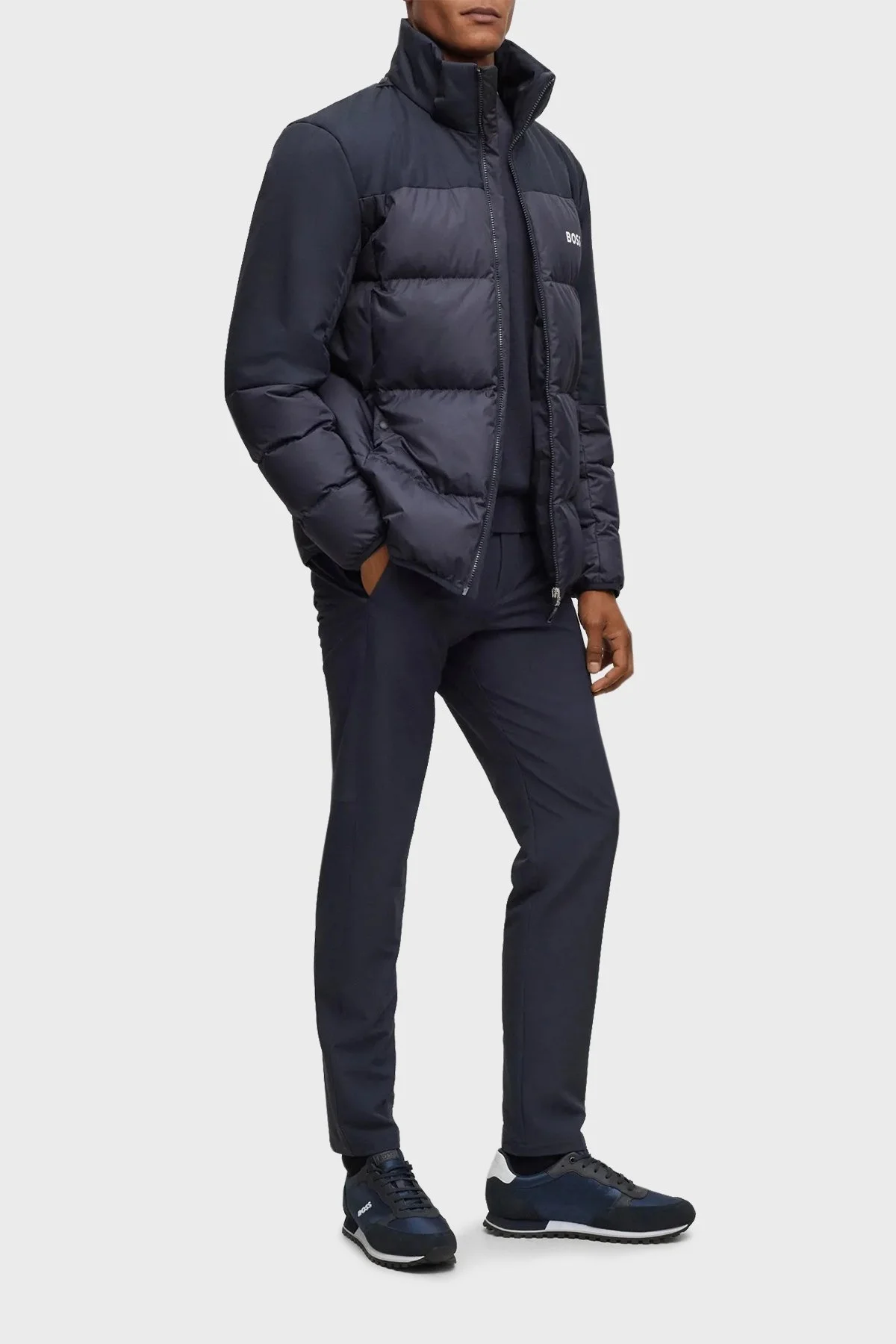 Boss Hakiki Deri Logolu Sneaker Erkek Ayakkabı 50498133 401 LACİVERT - 2