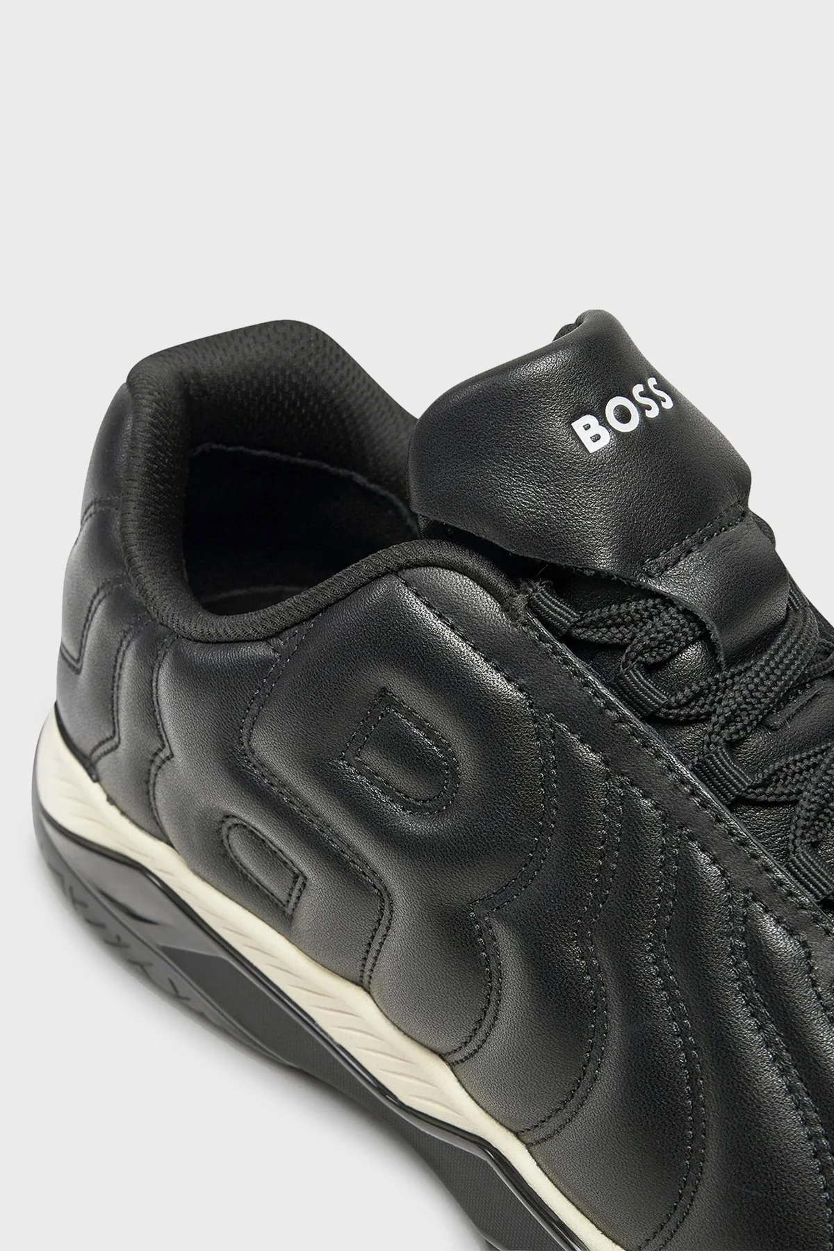 Boss Hakiki Deri Logolu Sneaker Erkek Ayakkabı 50523190 001 SİYAH - 2