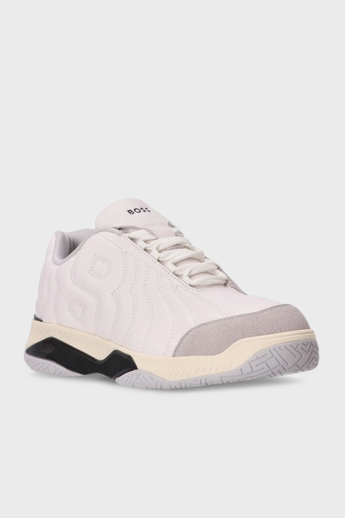 Boss Hakiki Deri Logolu Sneaker Erkek Ayakkabı 50523190 100 BEYAZ - 2