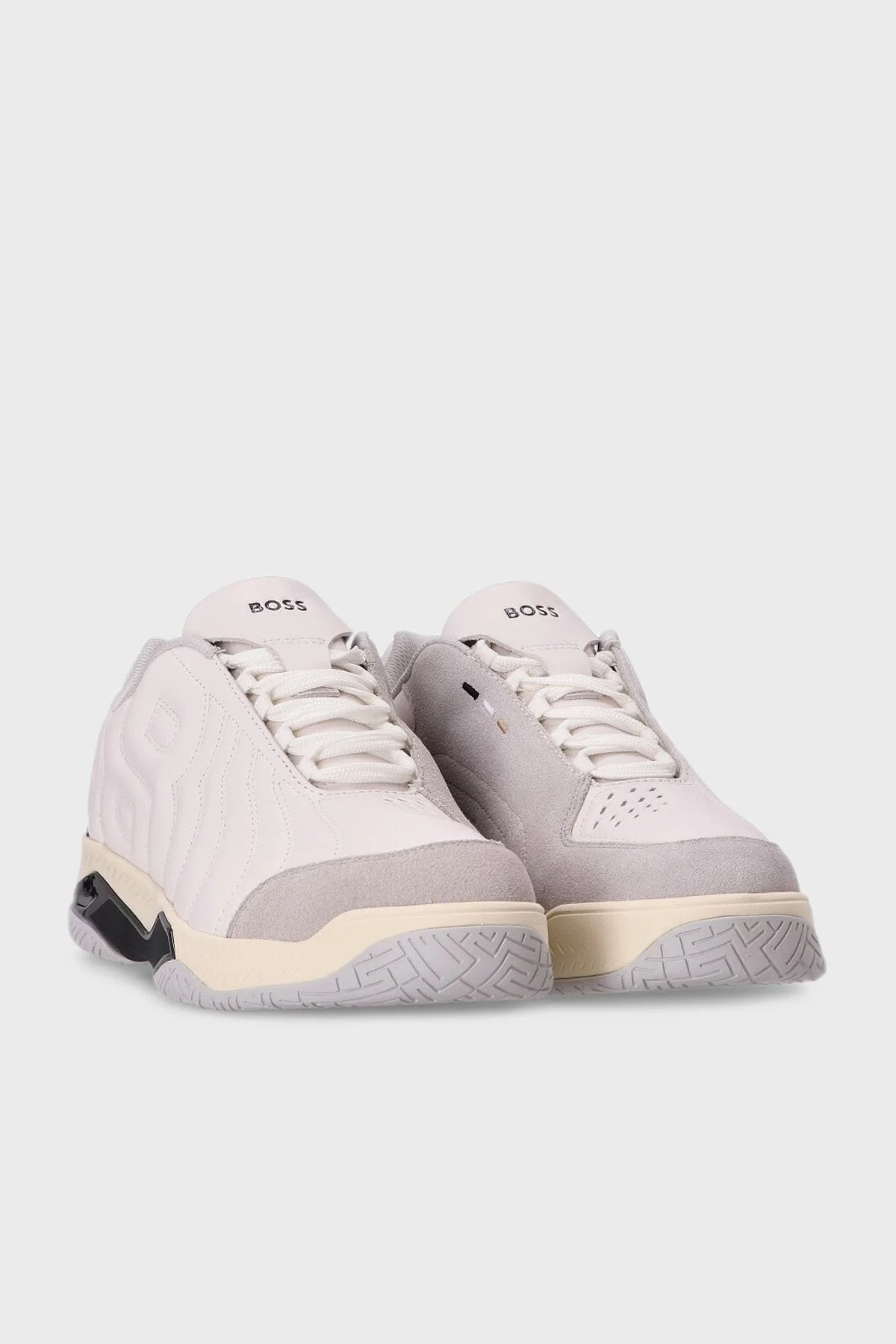 Boss Hakiki Deri Logolu Sneaker Erkek Ayakkabı 50523190 100 BEYAZ - 3