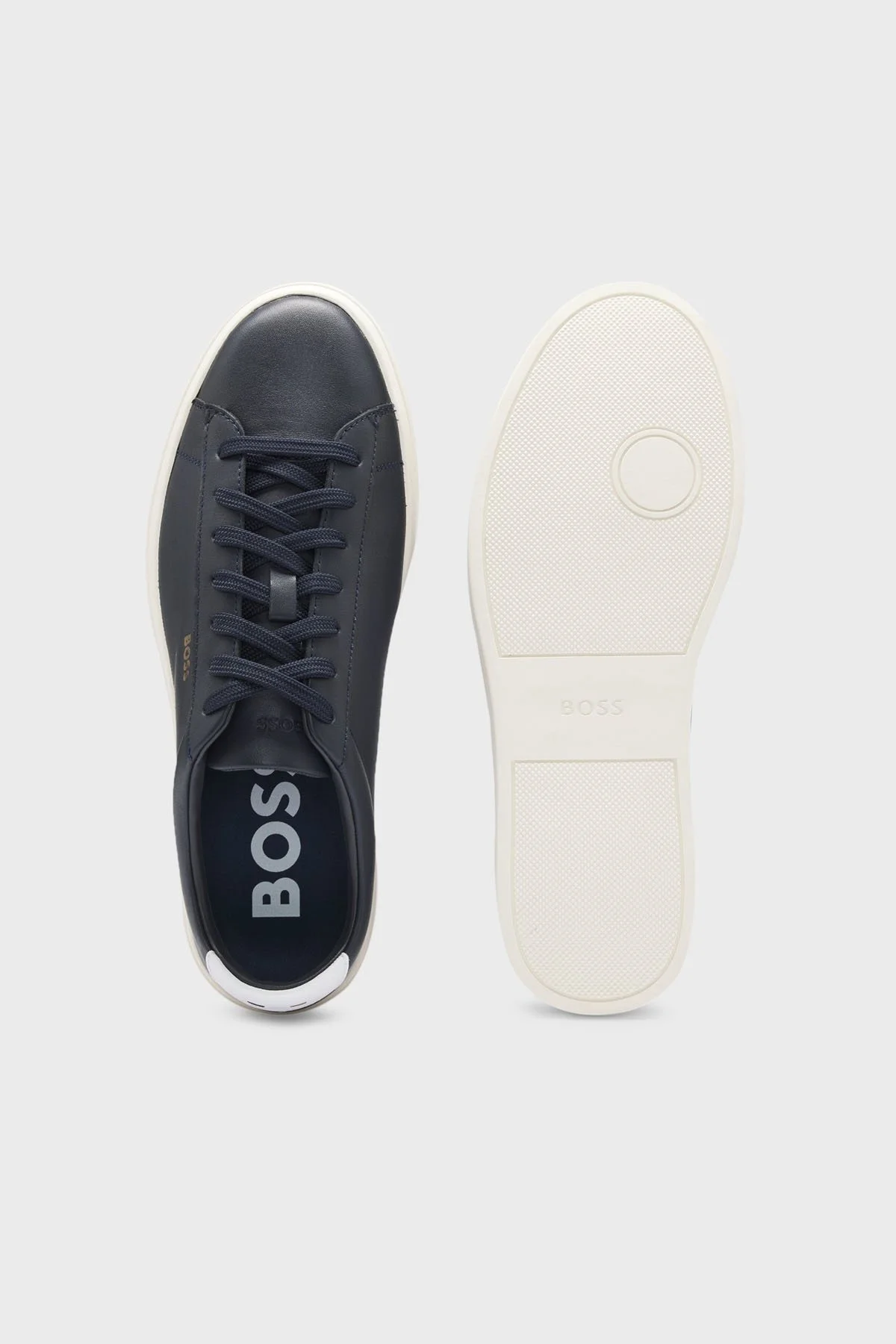 Boss Hakiki Deri Logolu Sneaker Erkek Ayakkabı 50536480 410 LACİVERT - 4