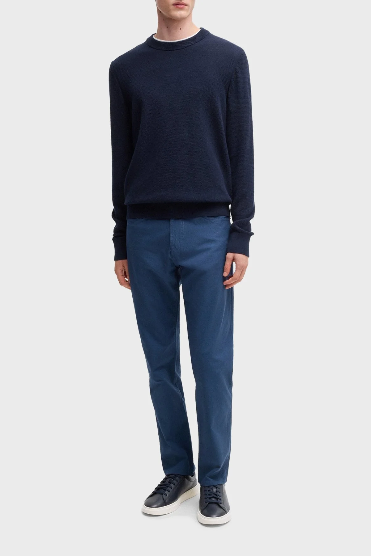 Boss Hakiki Deri Logolu Sneaker Erkek Ayakkabı 50536480 410 LACİVERT - 7