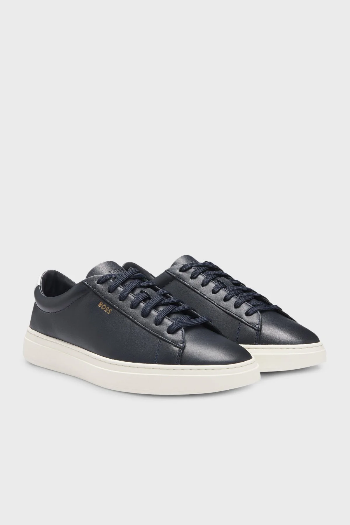 Boss Hakiki Deri Logolu Sneaker Erkek Ayakkabı 50536480 410 LACİVERT - 3
