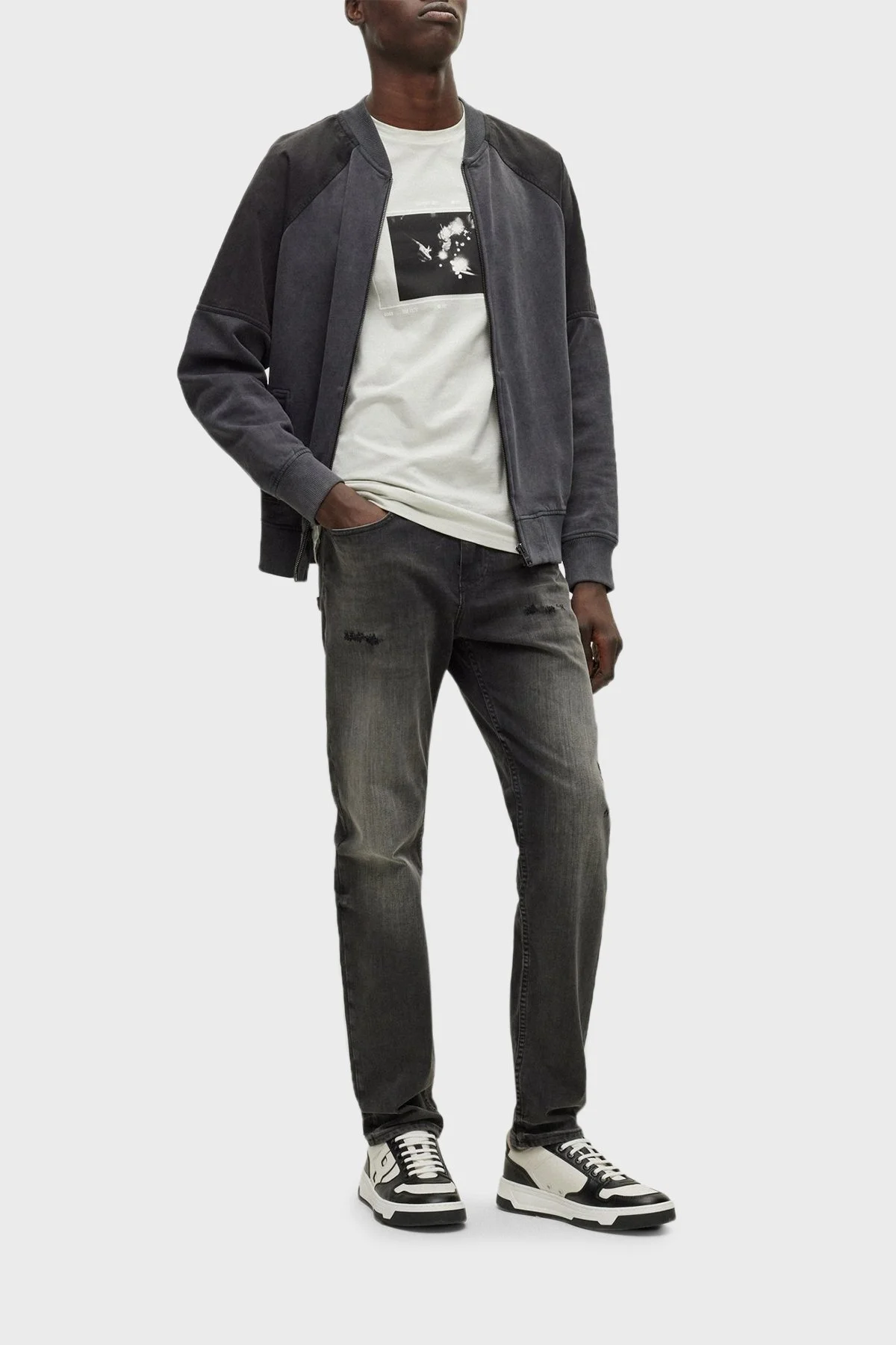 Boss Hakiki Deri Sneaker Erkek Ayakkabı 50480153 010 SİYAH-BEYAZ - 2