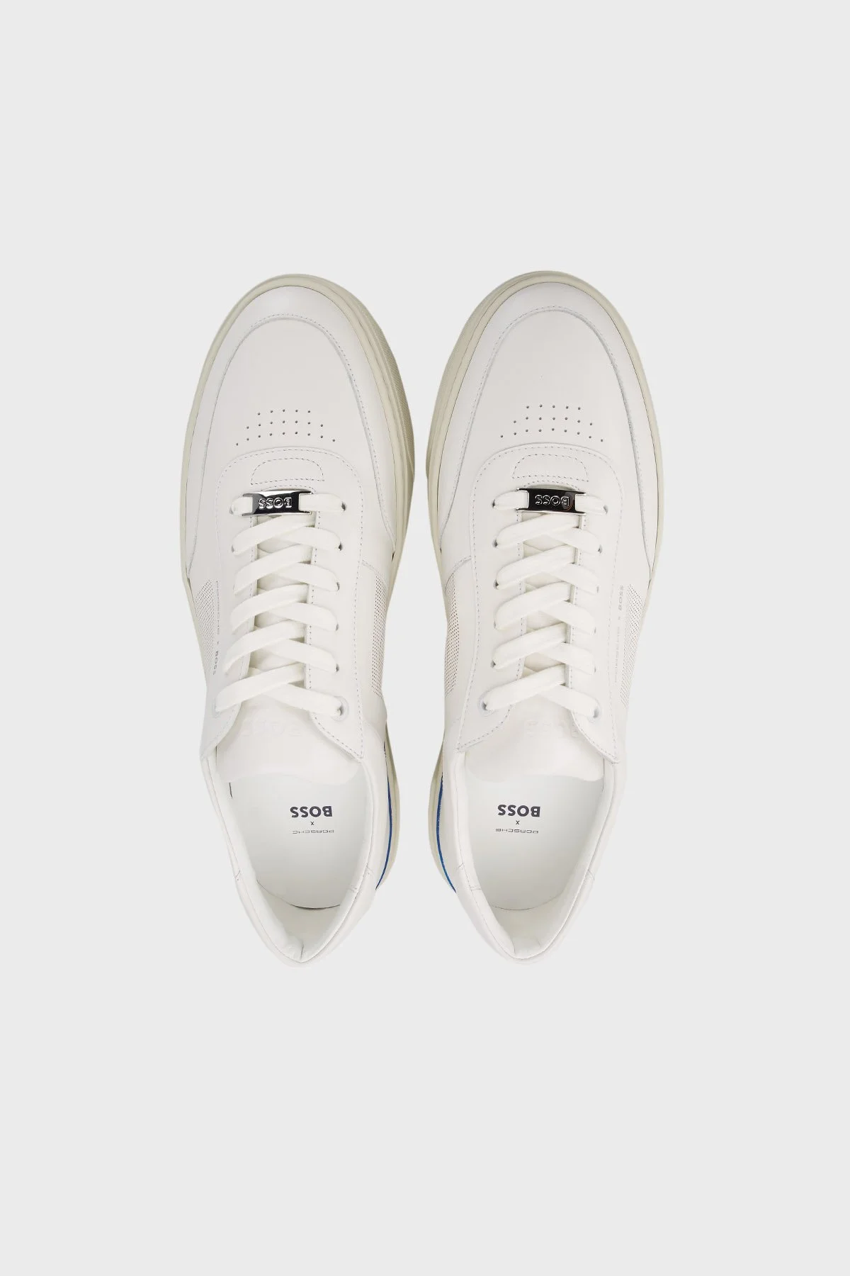 Boss Hakiki Deri Sneaker Erkek Ayakkabı 50492628 112 BEYAZ - 5