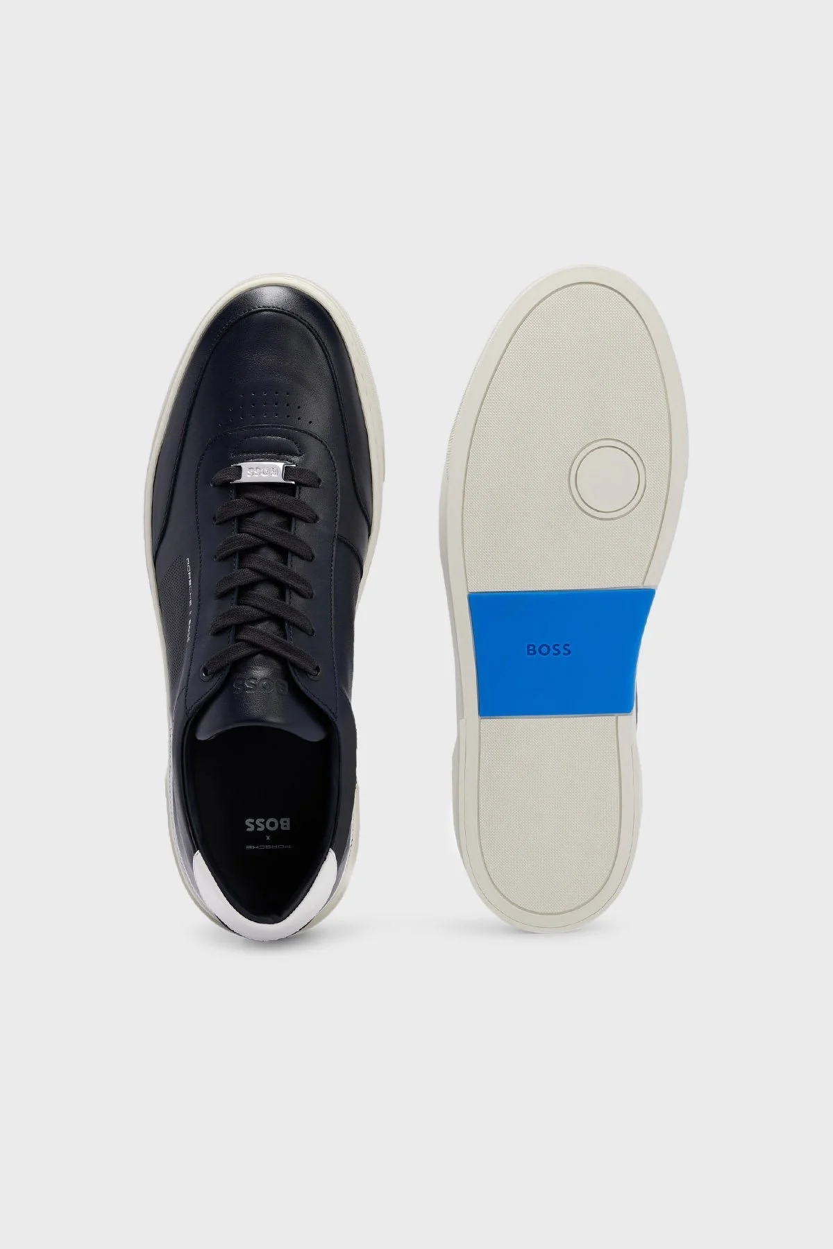 Boss Hakiki Deri Sneaker Erkek Ayakkabı 50492628 401 LACİVERT - 4