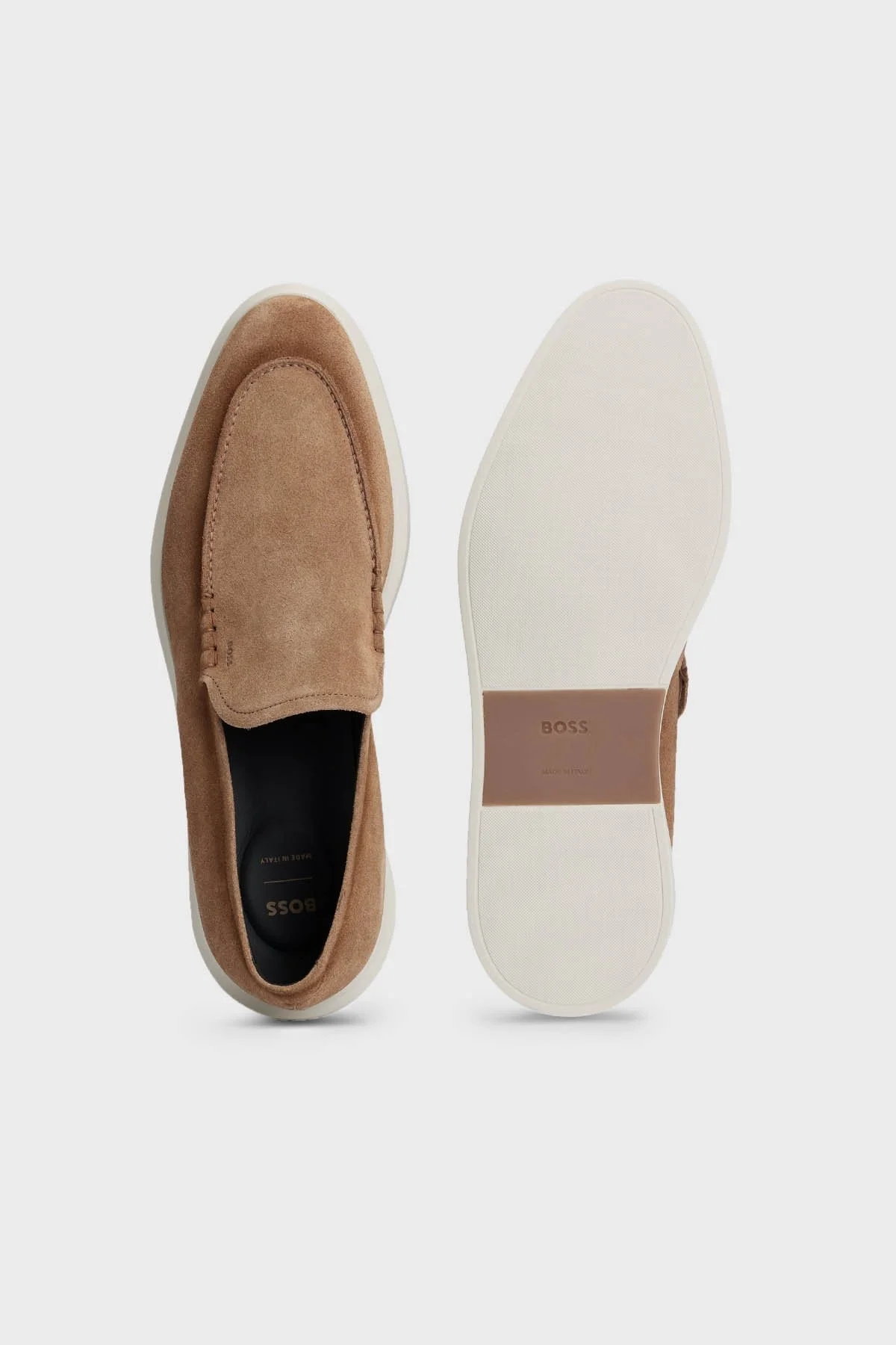 Boss Hakiki Deri Süet Loafer Erkek Ayakkabı 50517007 268 KAHVE - 4