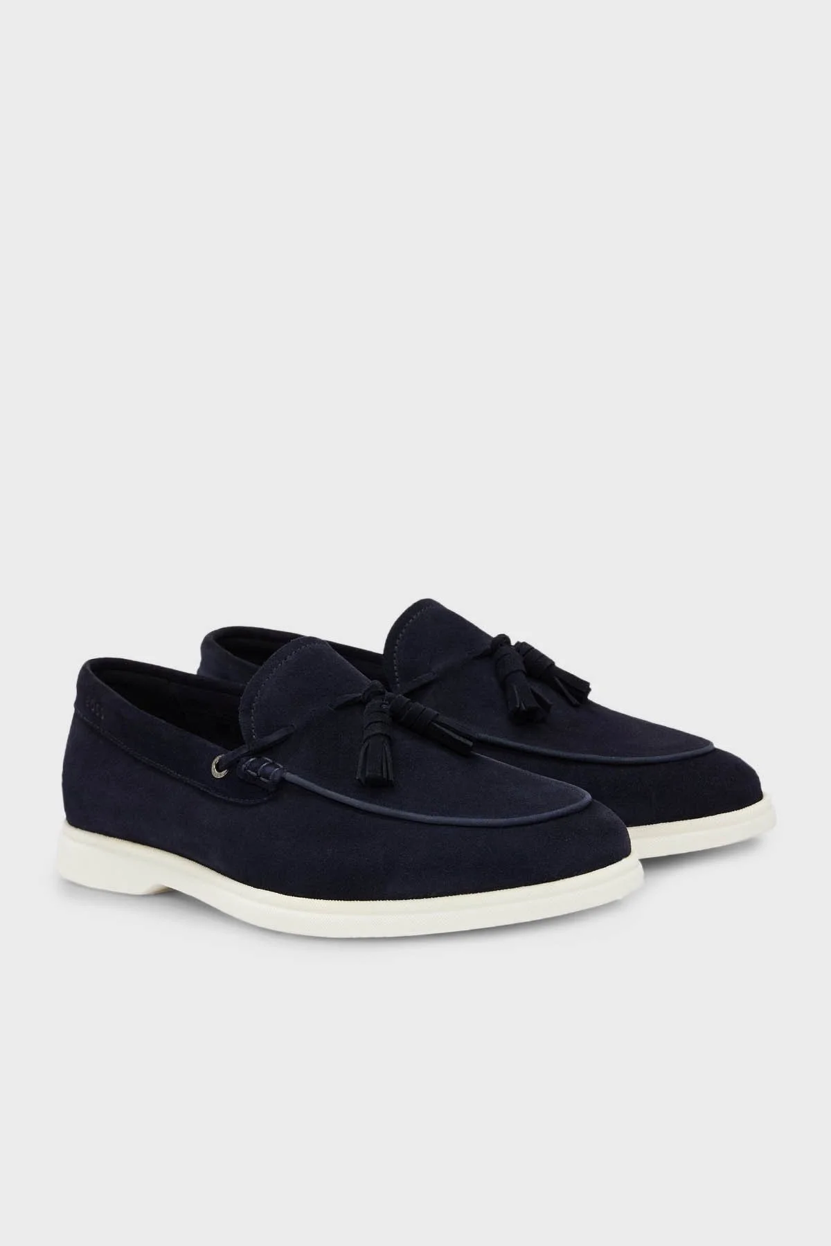 Boss Hakiki Deri Süet Loafer Erkek Ayakkabı 50517133 401 LACİVERT - 8