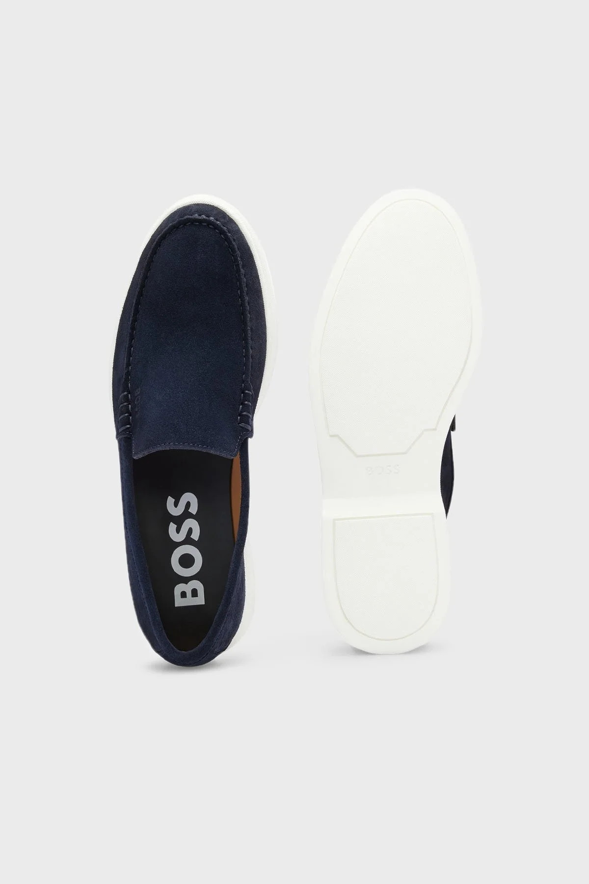 Boss Hakiki Deri Süet Makosen Erkek Ayakkabı 50492969 401 LACİVERT - 3
